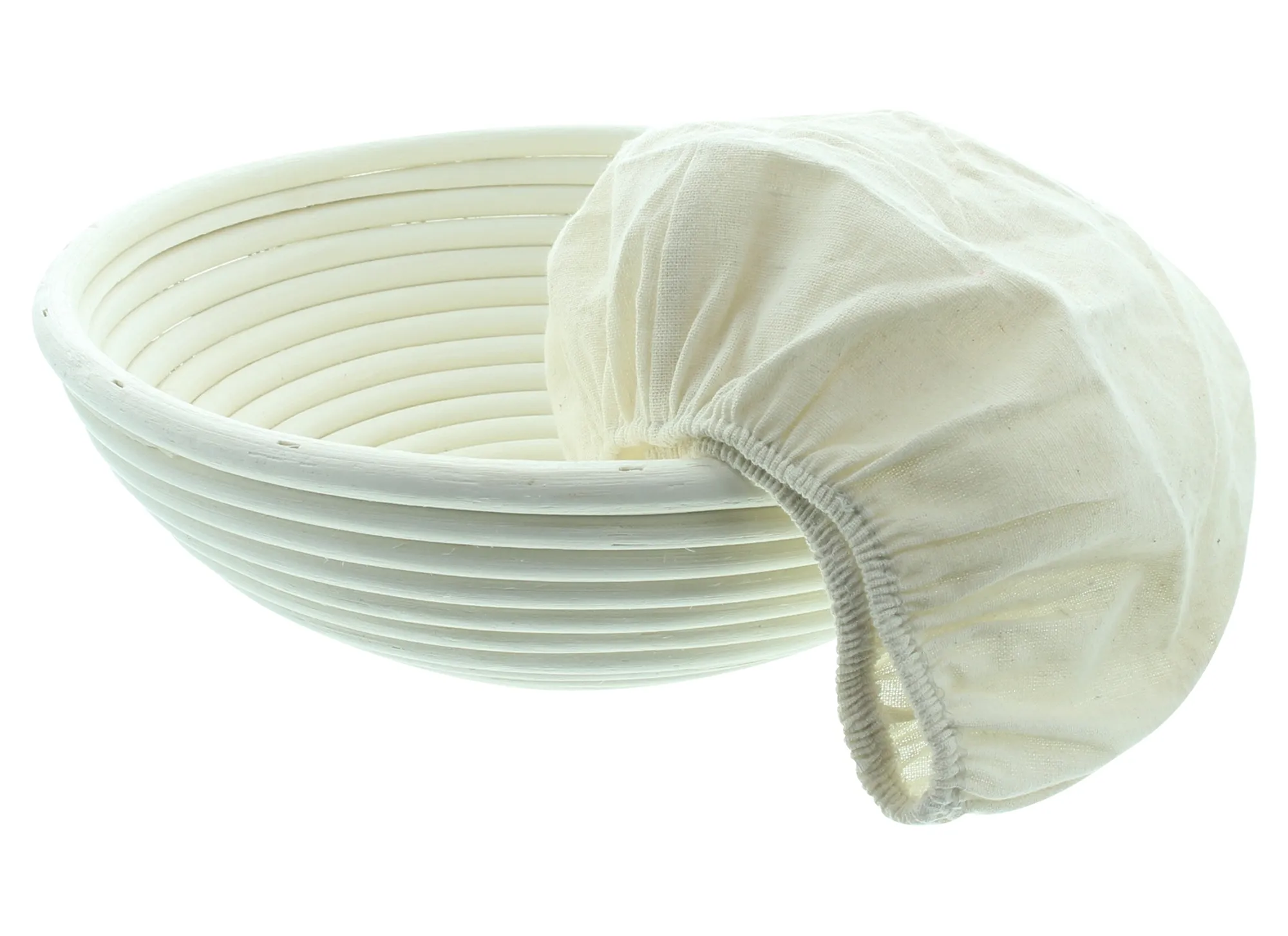 Gärkorb "Rund" mit Bezug  im Frank Flechtwaren Online Shop für Landhaus-Flair kaufen