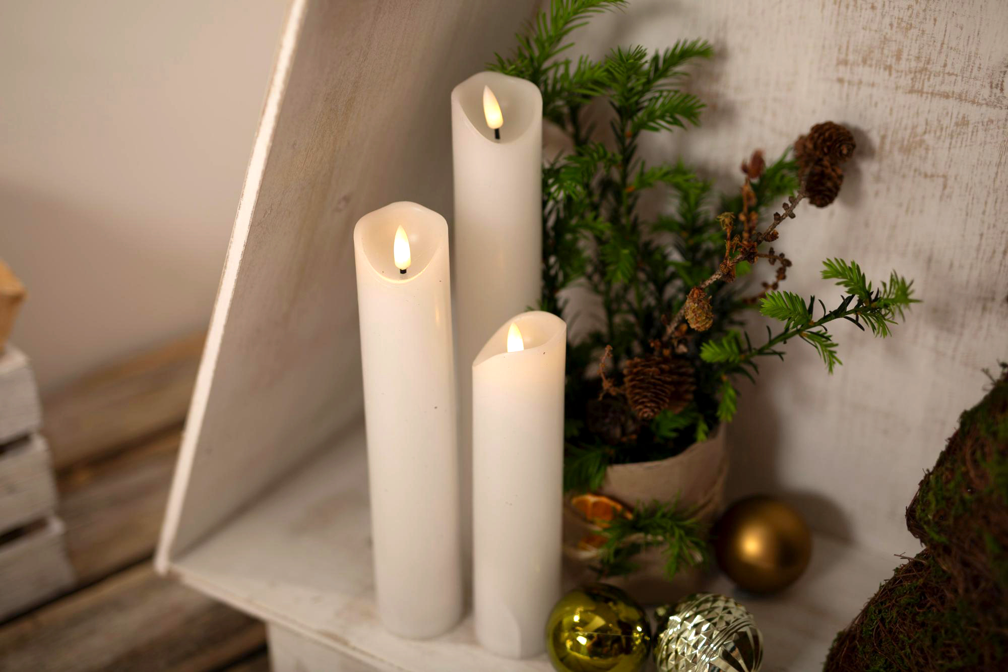LED-Kerze "Elegance", 4er Set  im Frank Flechtwaren Online Shop für Shabby Chic kaufen