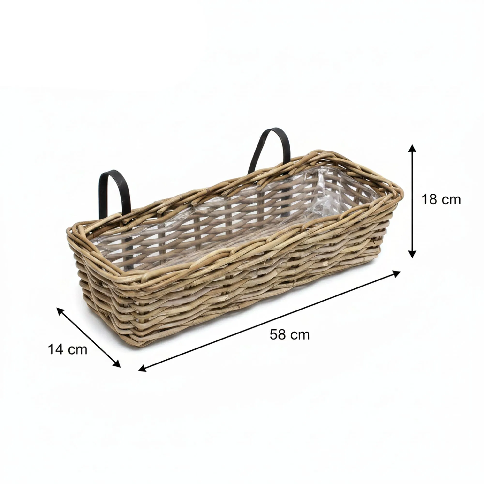 Balkonpflanzer "Rattan", groß  im Frank Flechtwaren Online Shop für Pflanztöpfe kaufen