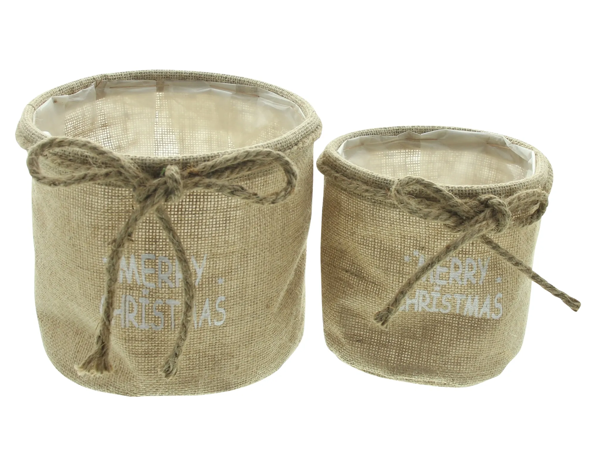 Pflanzkorb "Merry Christmas", 2er Set  im Frank Flechtwaren Online Shop für Weihnachtliche Pflanzer kaufen