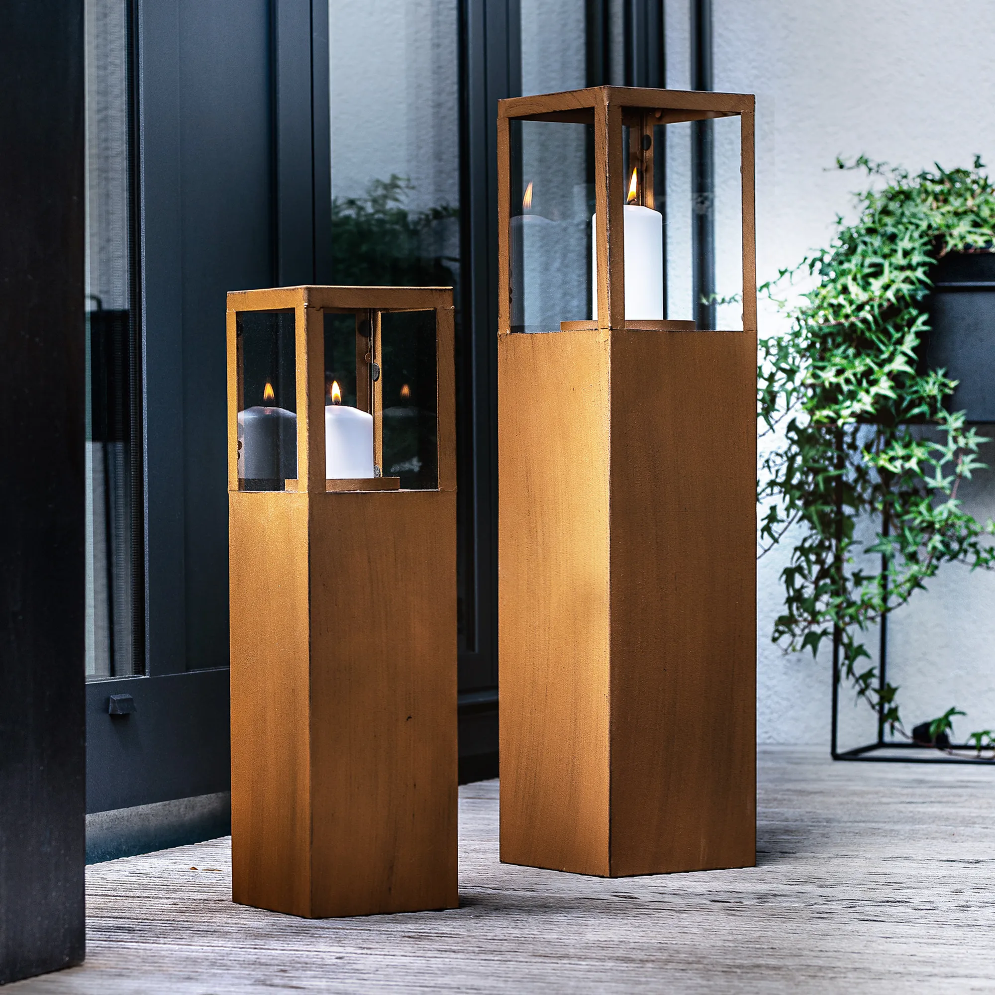 Windlichtsäule "Trend", 2er Set  im Frank Flechtwaren Online Shop für Laternen &amp; Co. kaufen