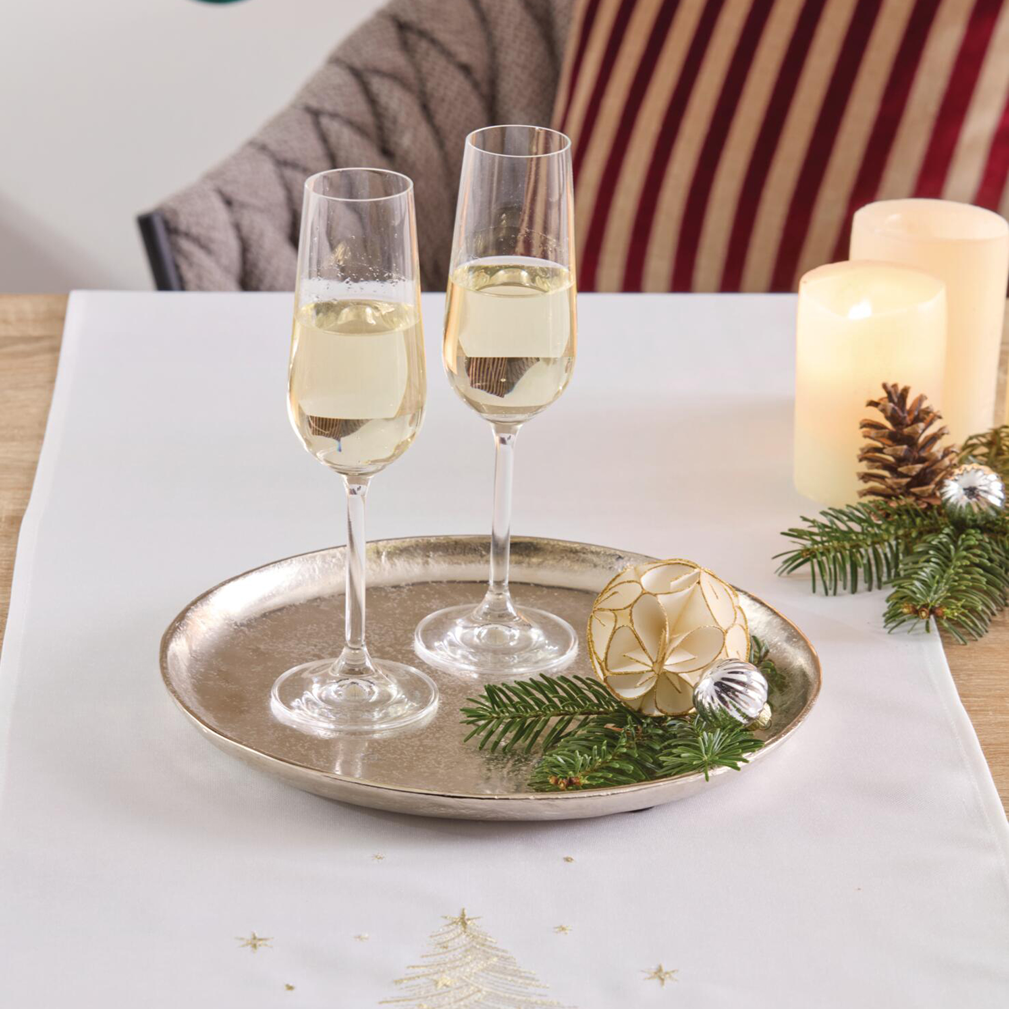Deko-Tablett "Silberglanz"  im Frank Flechtwaren Online Shop kaufen