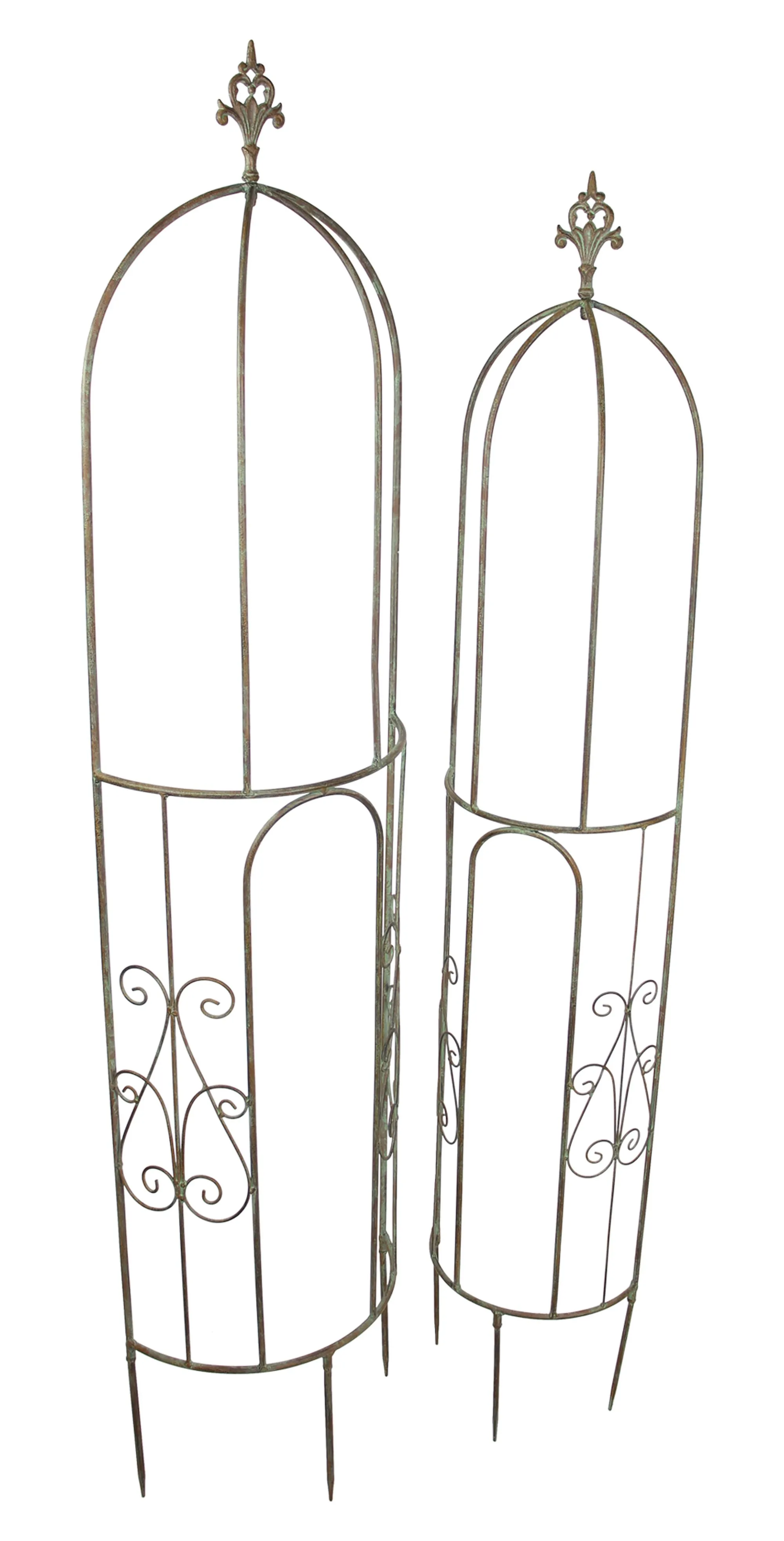 Rankturm "Lilie", 2er Set, halbrund  im Frank Flechtwaren Online Shop für Gartenstecker kaufen