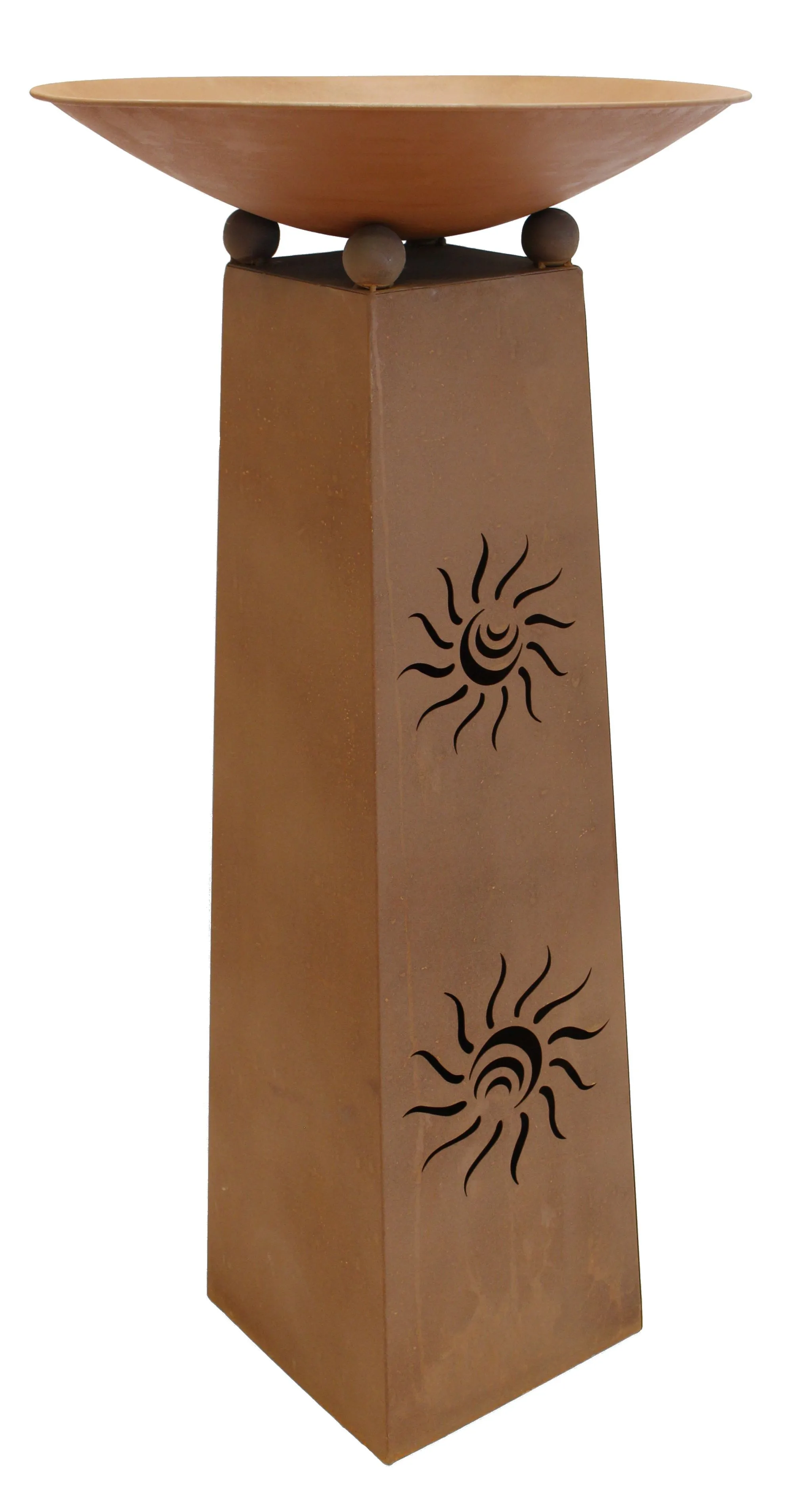 Säule "Sonne", 2tlg.  im Frank Flechtwaren Online Shop für Rostdeko für Ihren Garten kaufen