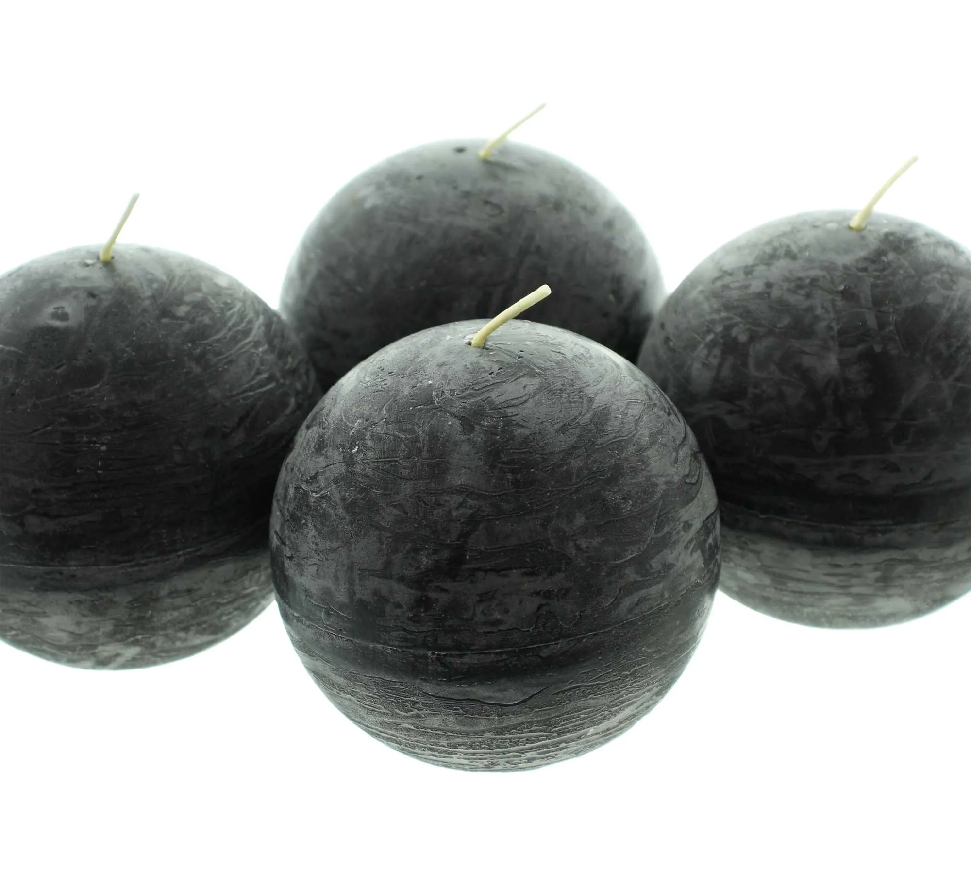 Kugelkerze "Black", 4er Set  im Frank Flechtwaren Online Shop für Black &amp; White kaufen