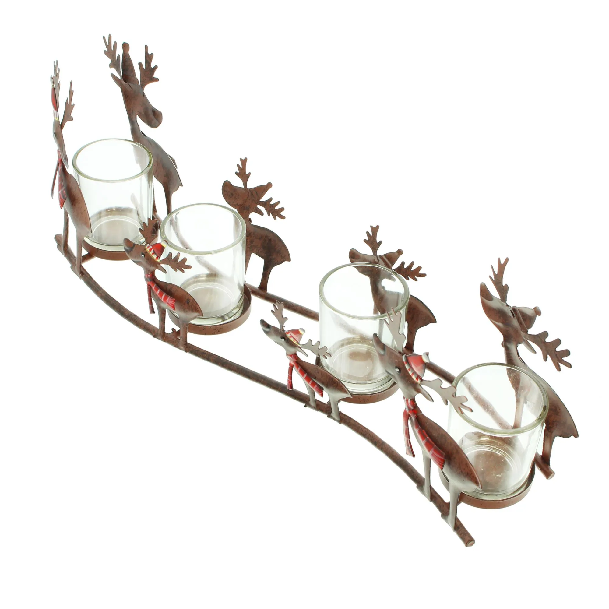 Windlicht "Rentierfamilie"  im Frank Flechtwaren Online Shop für Figuren für den Garten kaufen