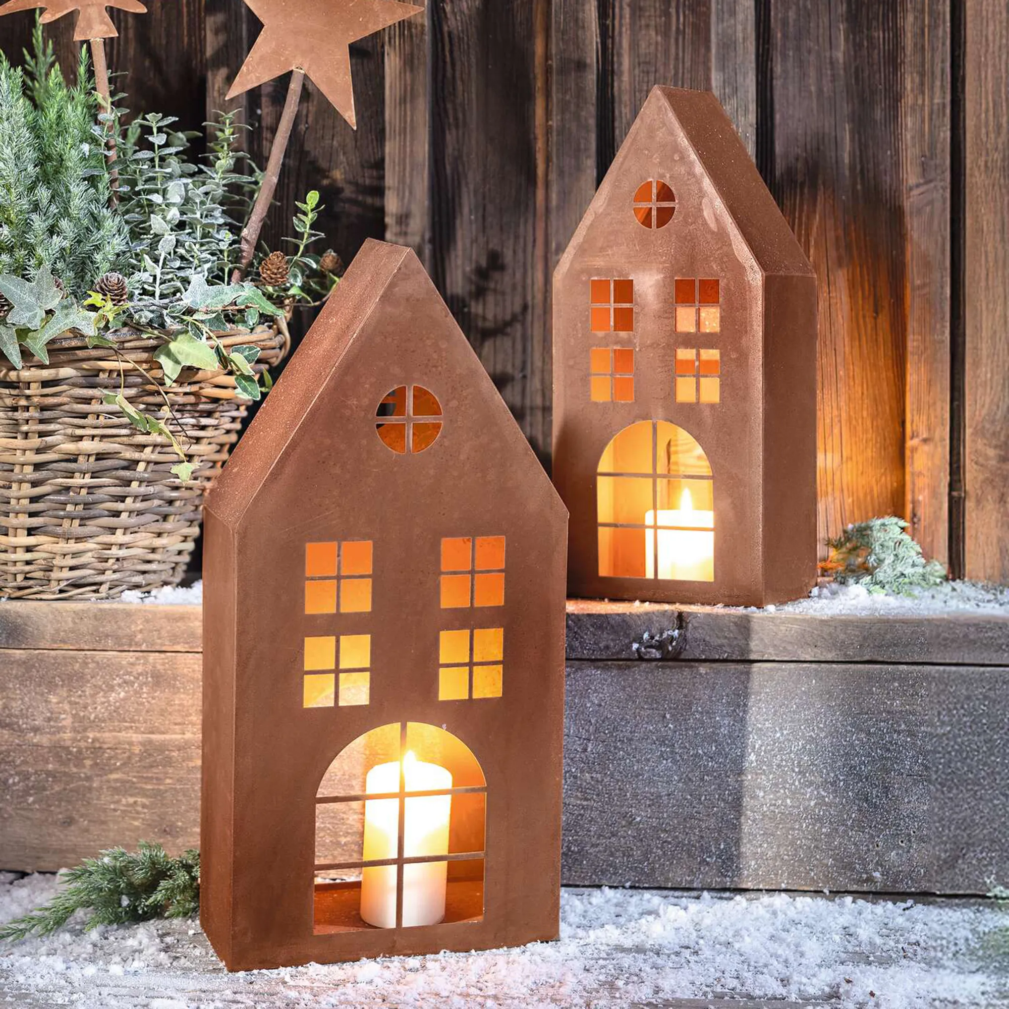 Haus "Rost", 2er Set  im Frank Flechtwaren Online Shop kaufen