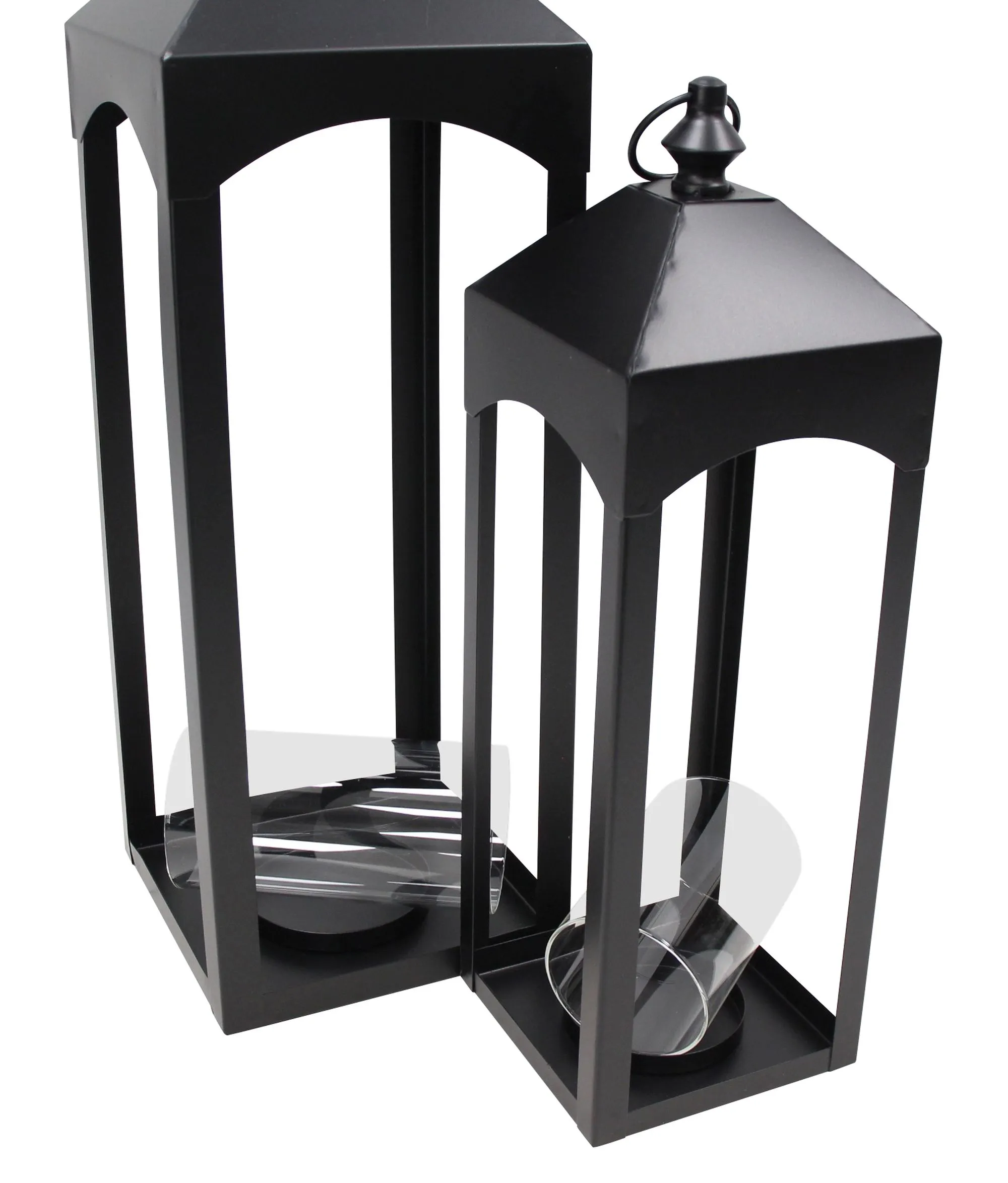 Laterne "Black", 2er Set  im Frank Flechtwaren Online Shop für Vintage-Flair im Weihnachtsgarten kaufen