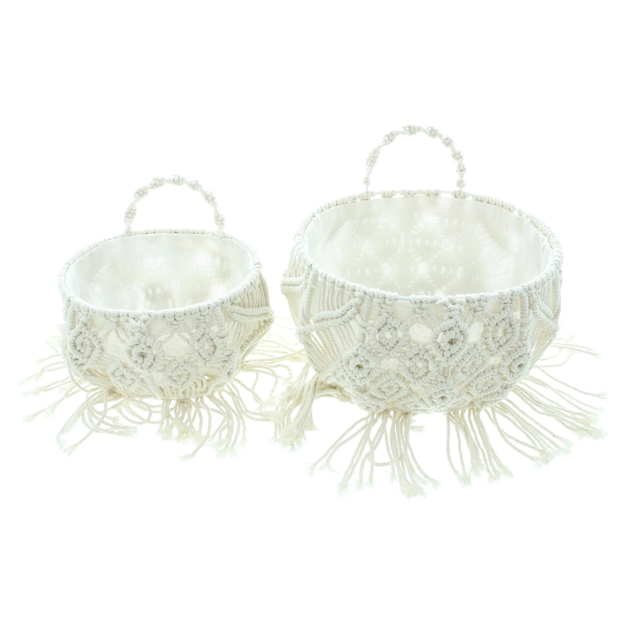 Wandkorb "Makramee", 2er Set  im Frank Flechtwaren Online Shop für Ibiza-Vibes kaufen