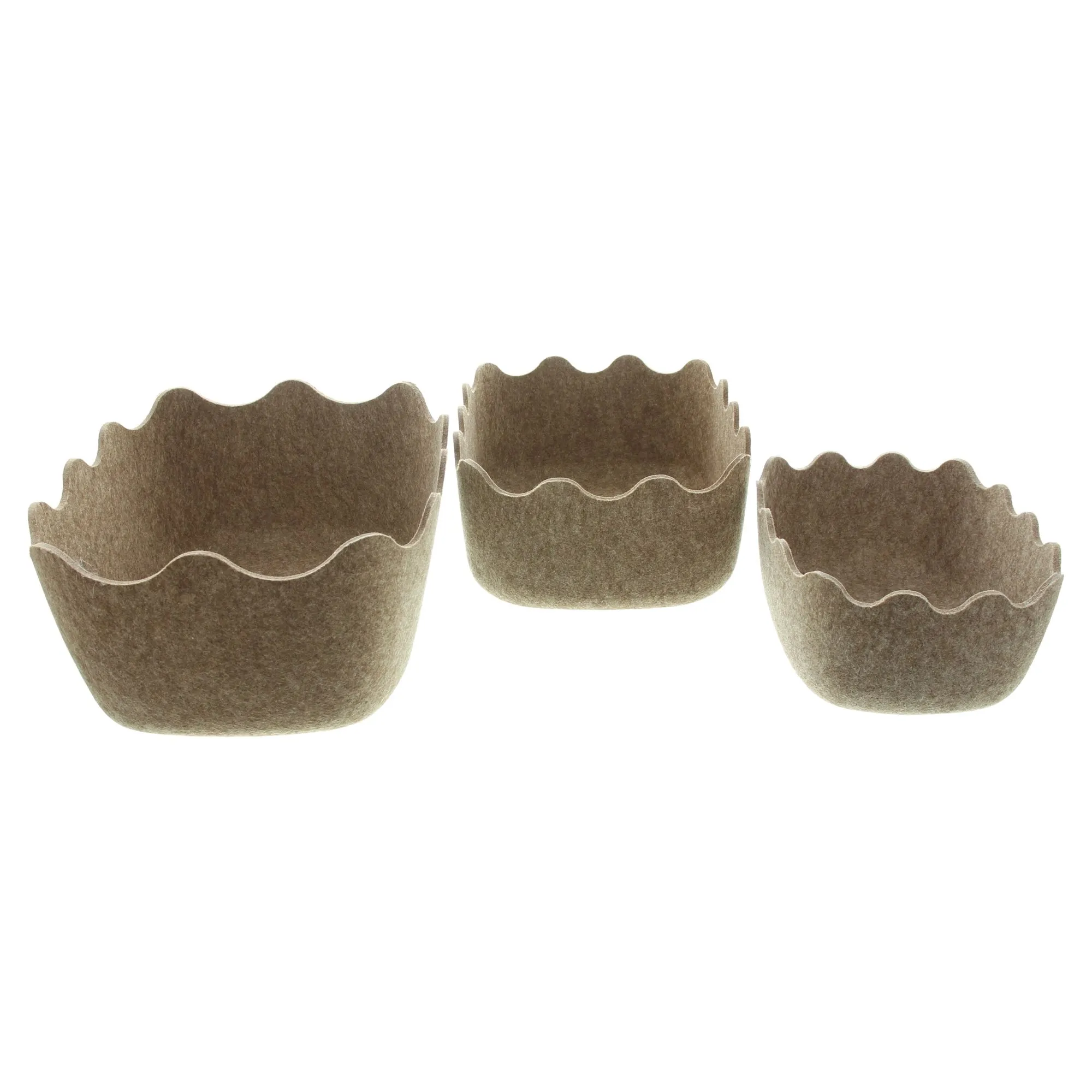 Filz-Schale "Wellenrand", 3er Set  im Frank Flechtwaren Online Shop für Herbstliche Dekoschalen kaufen