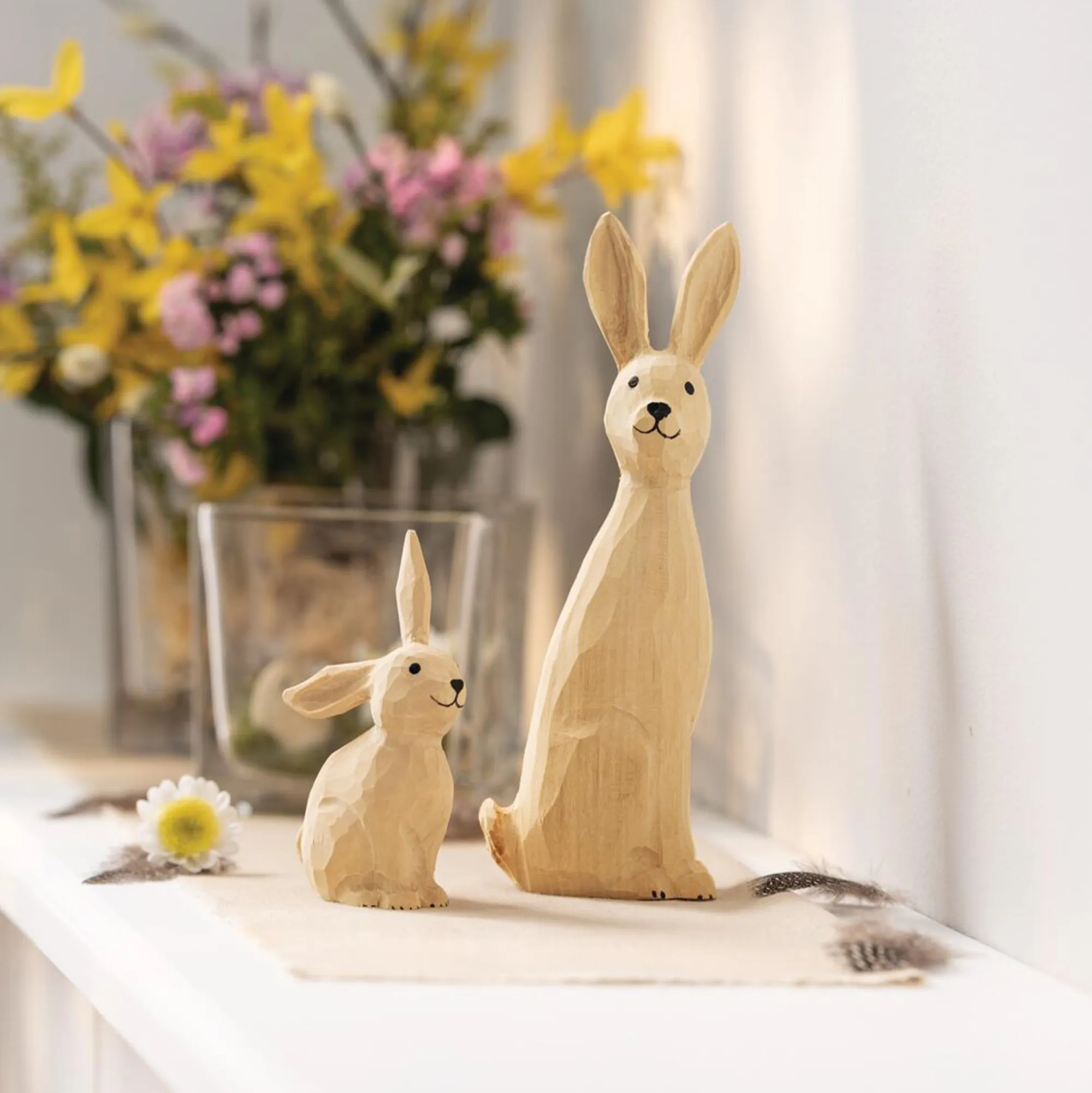 Figur "Hasenmutter mit Kind", 2er Set  im Frank Flechtwaren Online Shop kaufen