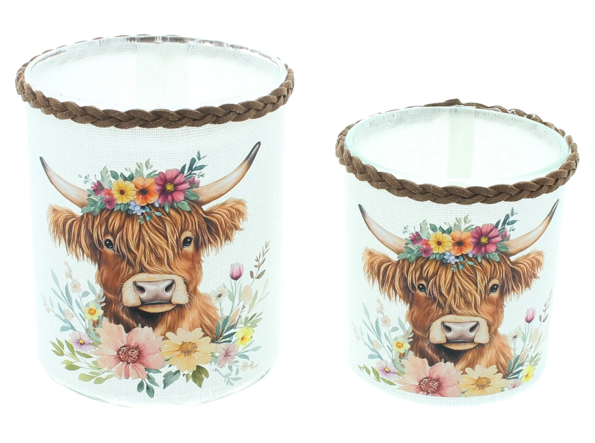Windlicht "Stier mit Blumenkranz", 2er Set  im Frank Flechtwaren Online Shop für Windlichter kaufen
