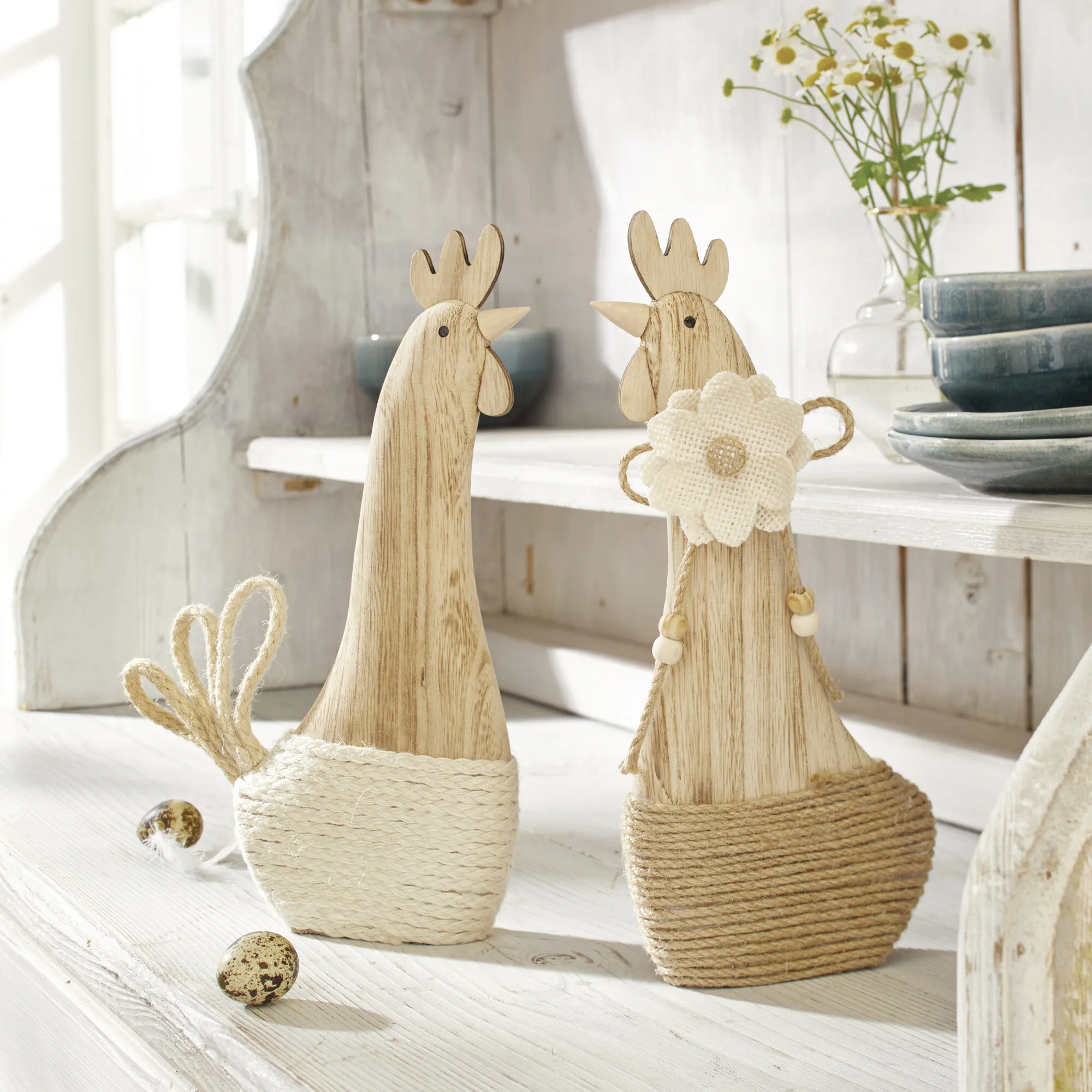 Huhn "Bertha &amp; Louise", 2er Set  im Frank Flechtwaren Online Shop kaufen