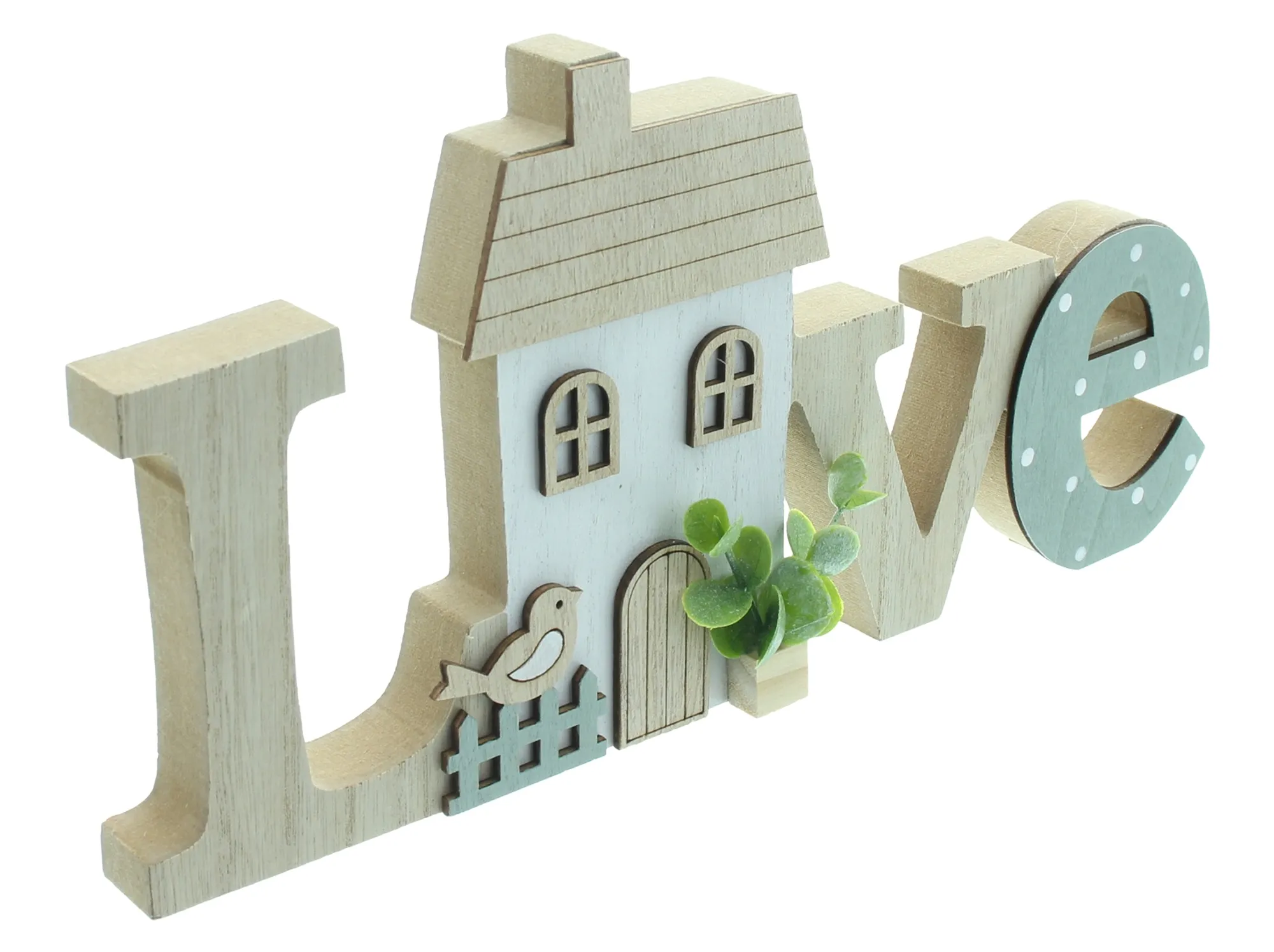 Schriftzug "Love mit Häuschen"  im Frank Flechtwaren Online Shop für Geschenke-Tipps kaufen