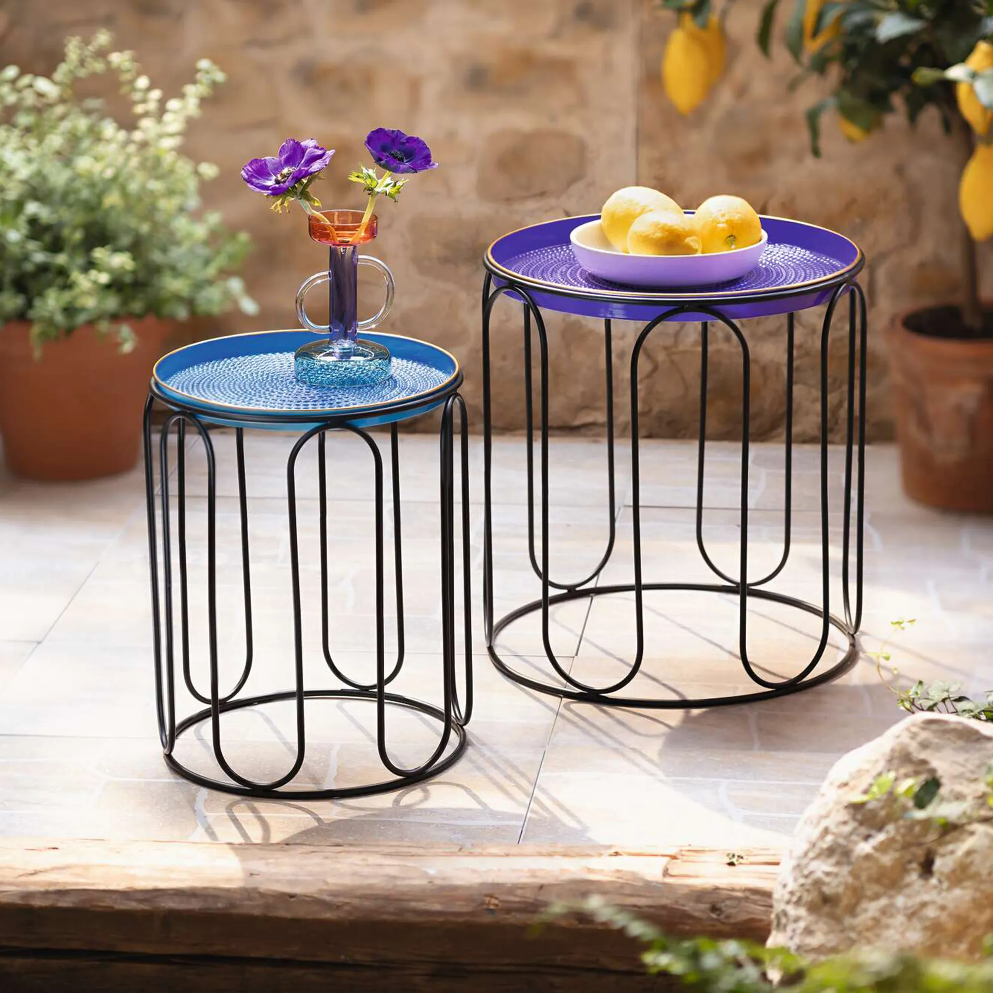 Beistelltisch "Blue", 2er Set  im Frank Flechtwaren Online Shop kaufen
