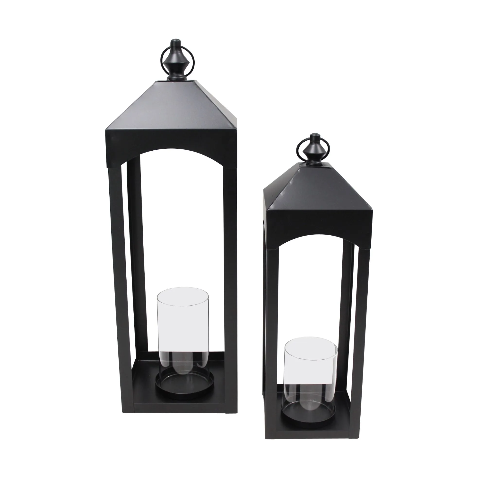 Laterne "Black", 2er Set  im Frank Flechtwaren Online Shop für Vintage-Flair im Weihnachtsgarten kaufen