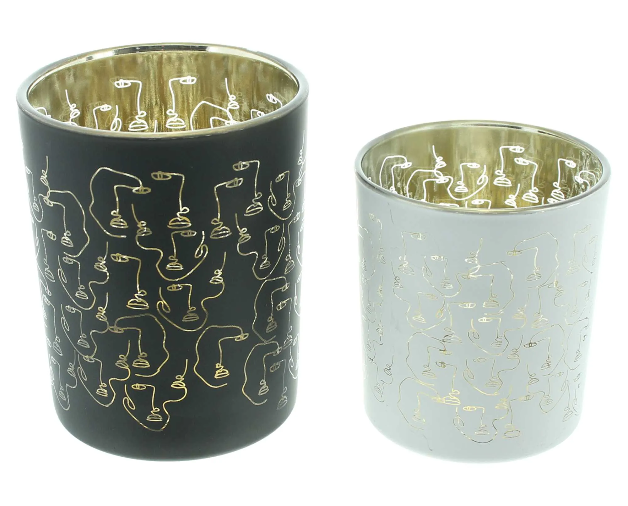 Windlicht "Black &amp; White", 2er Set  im Frank Flechtwaren Online Shop für Windlichter kaufen
