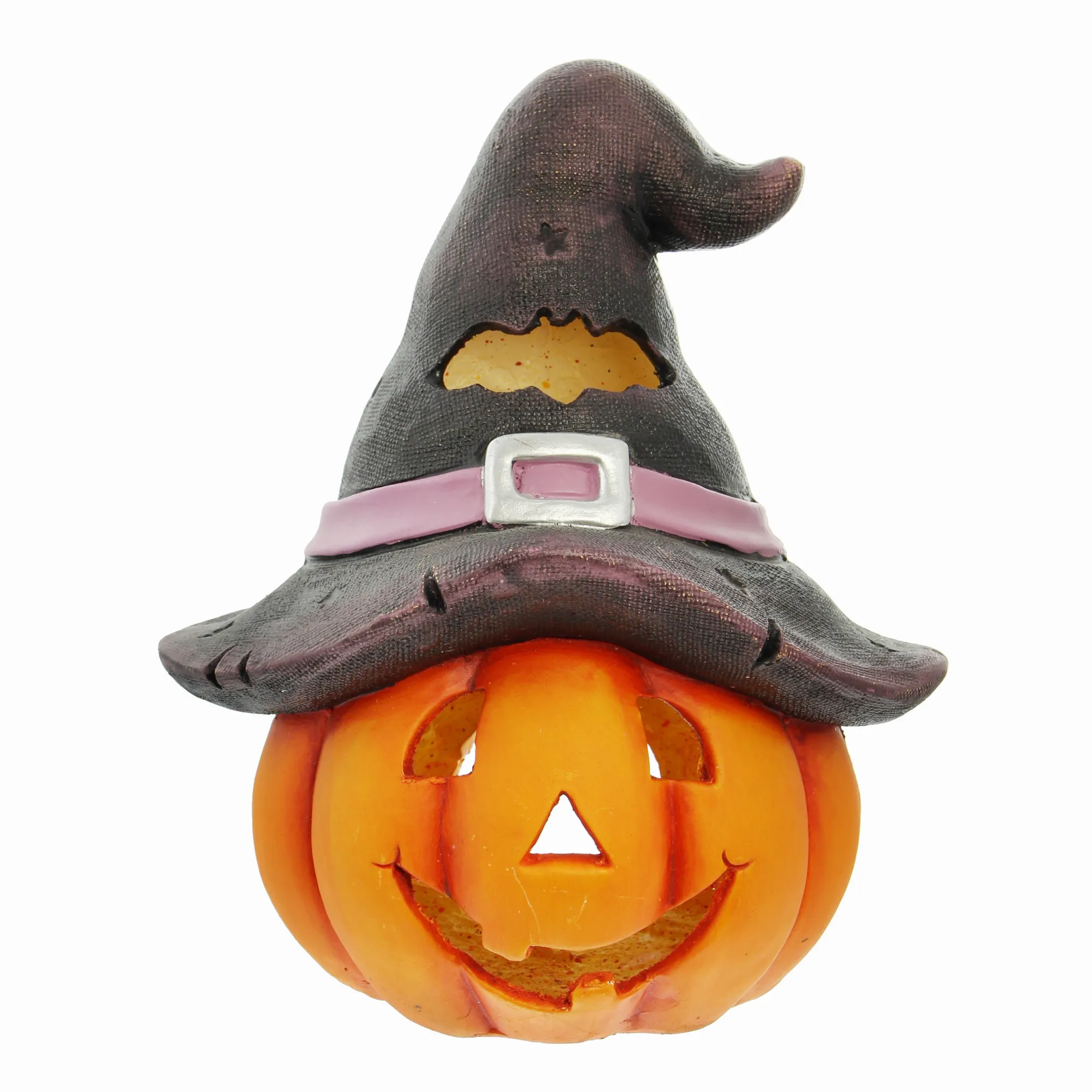 Kürbis-Windlicht "Hexenhut"  im Frank Flechtwaren Online Shop für Halloween kaufen