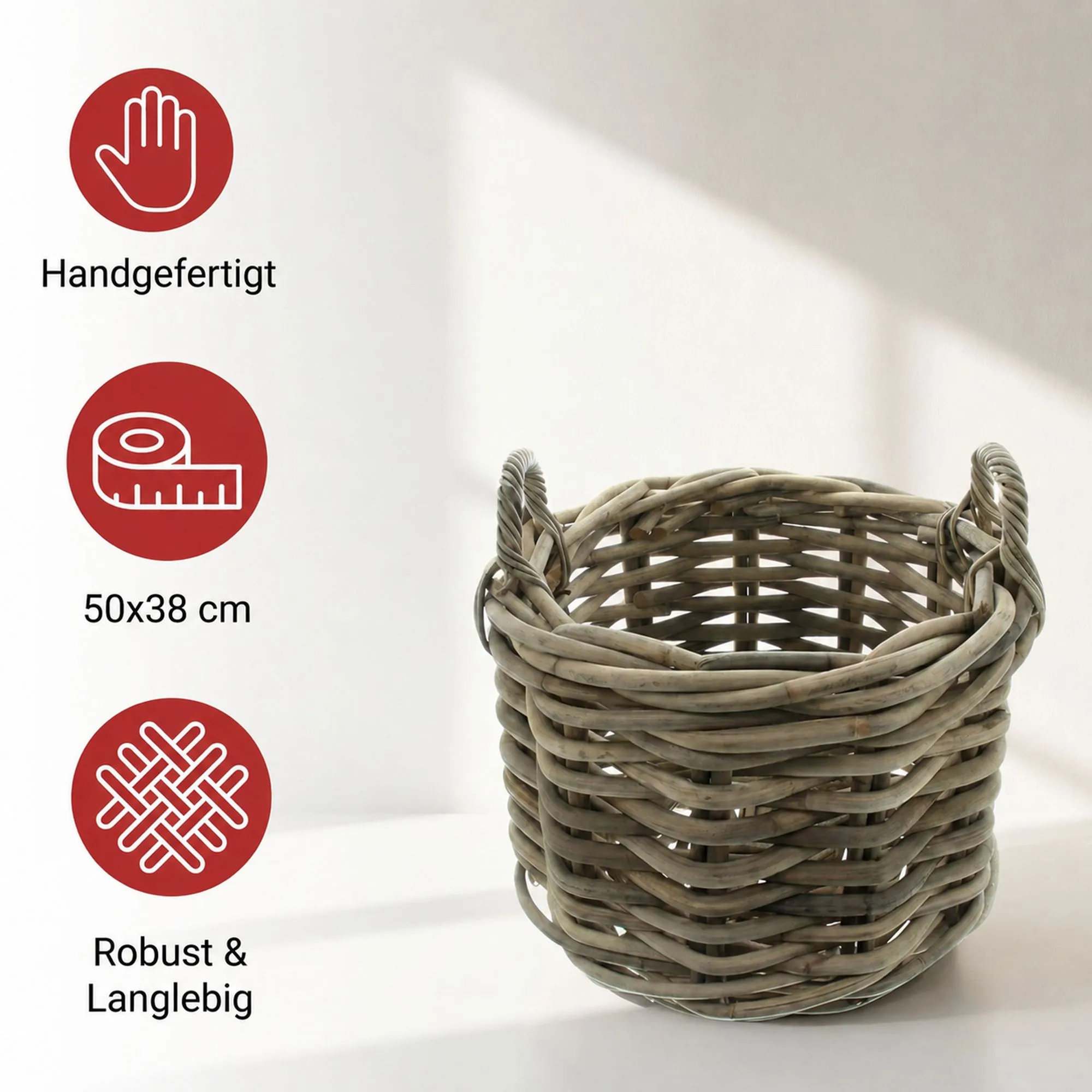 Rattankorb "Rustikale Optik"  im Frank Flechtwaren Online Shop für Füllkörbe &amp; Universalkörbe kaufen