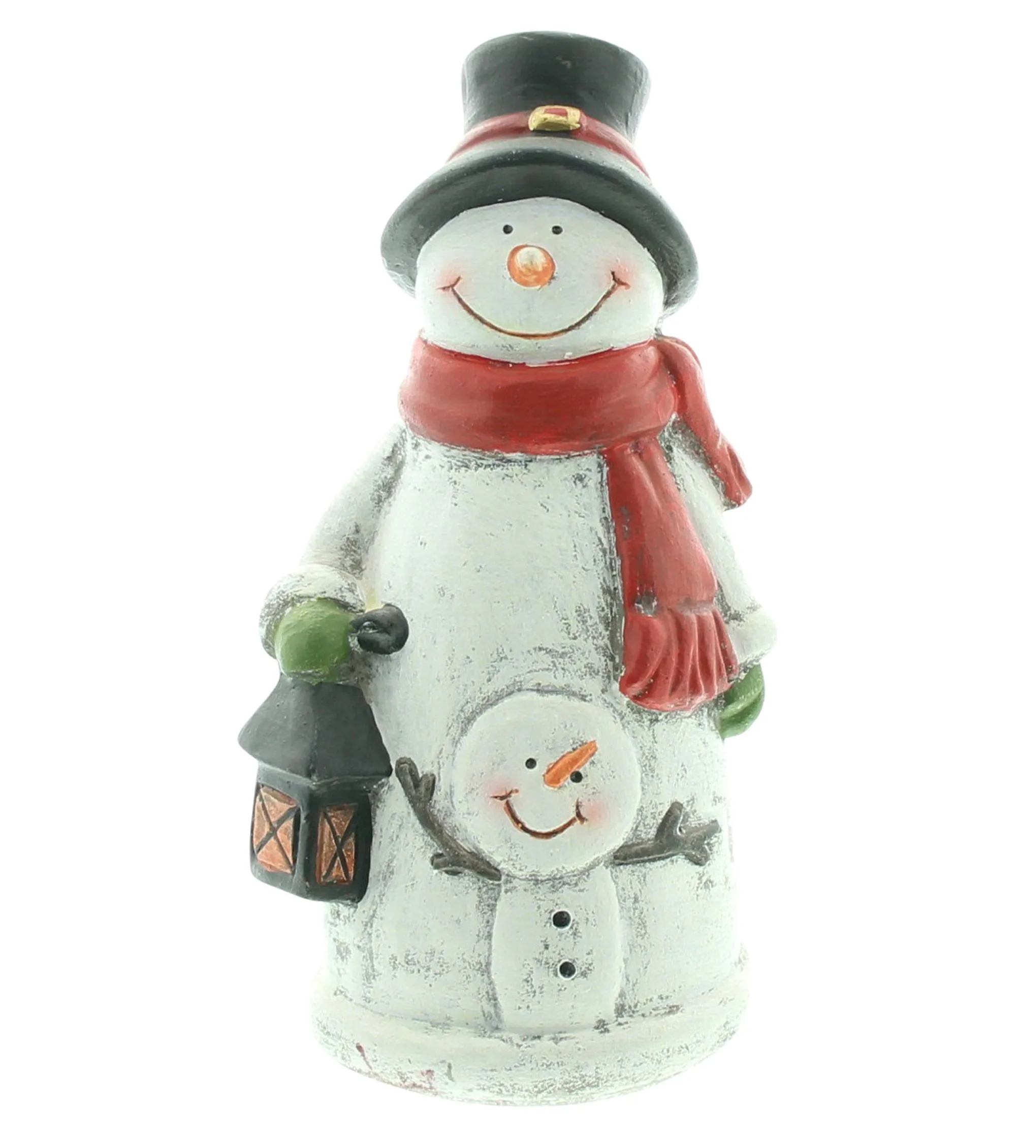 Schneemann "Roter Schal"  im Frank Flechtwaren Online Shop für Weihnachtliche Dekofiguren kaufen
