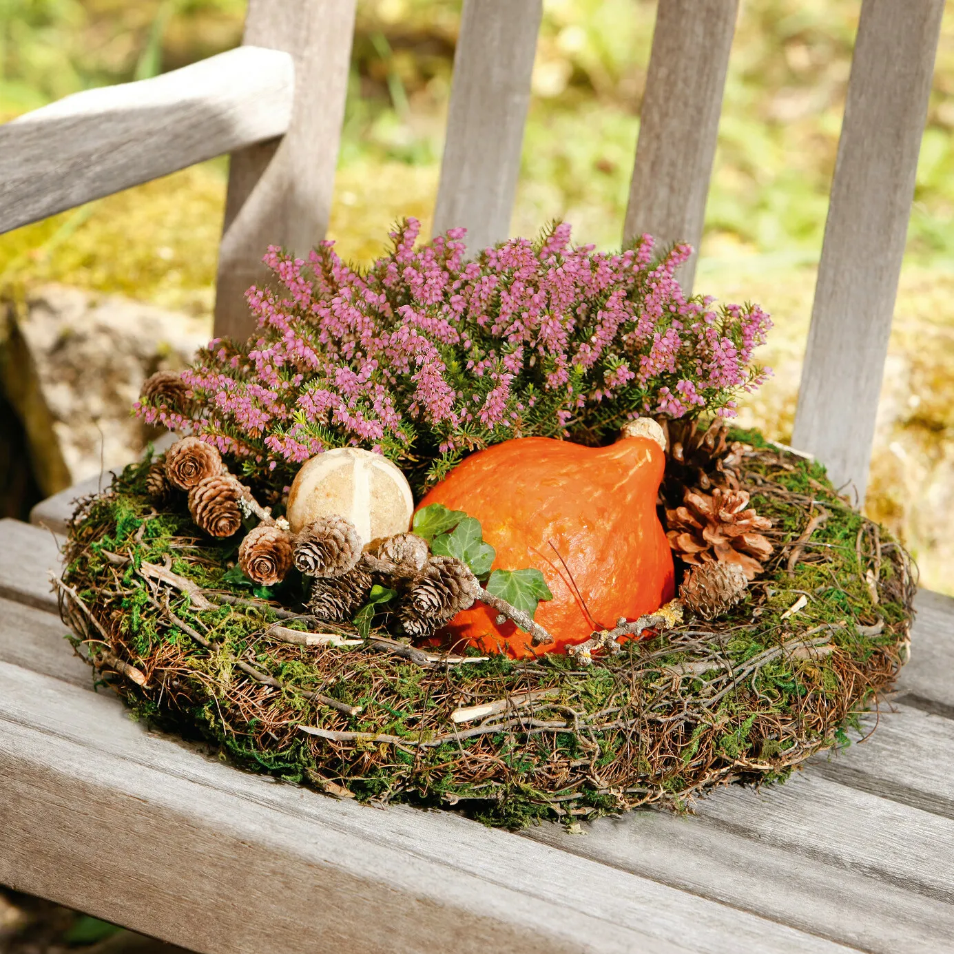 Kranz "Moos"  im Frank Flechtwaren Online Shop für Vintage-Flair im Weihnachtsgarten kaufen