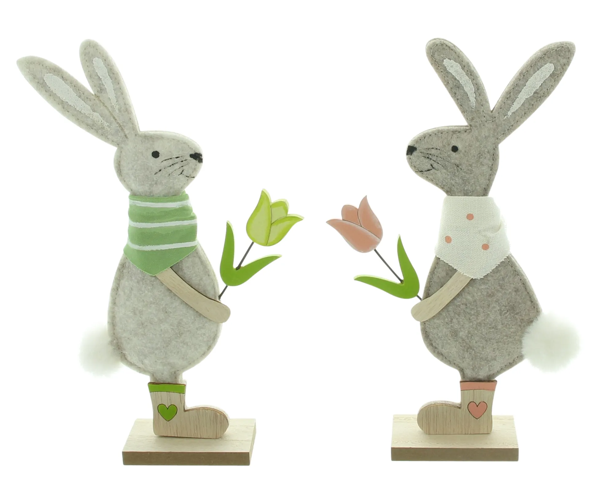 Hase "Blumenpaar", 2er Set  im Frank Flechtwaren Online Shop für Hasen &amp; Co kaufen