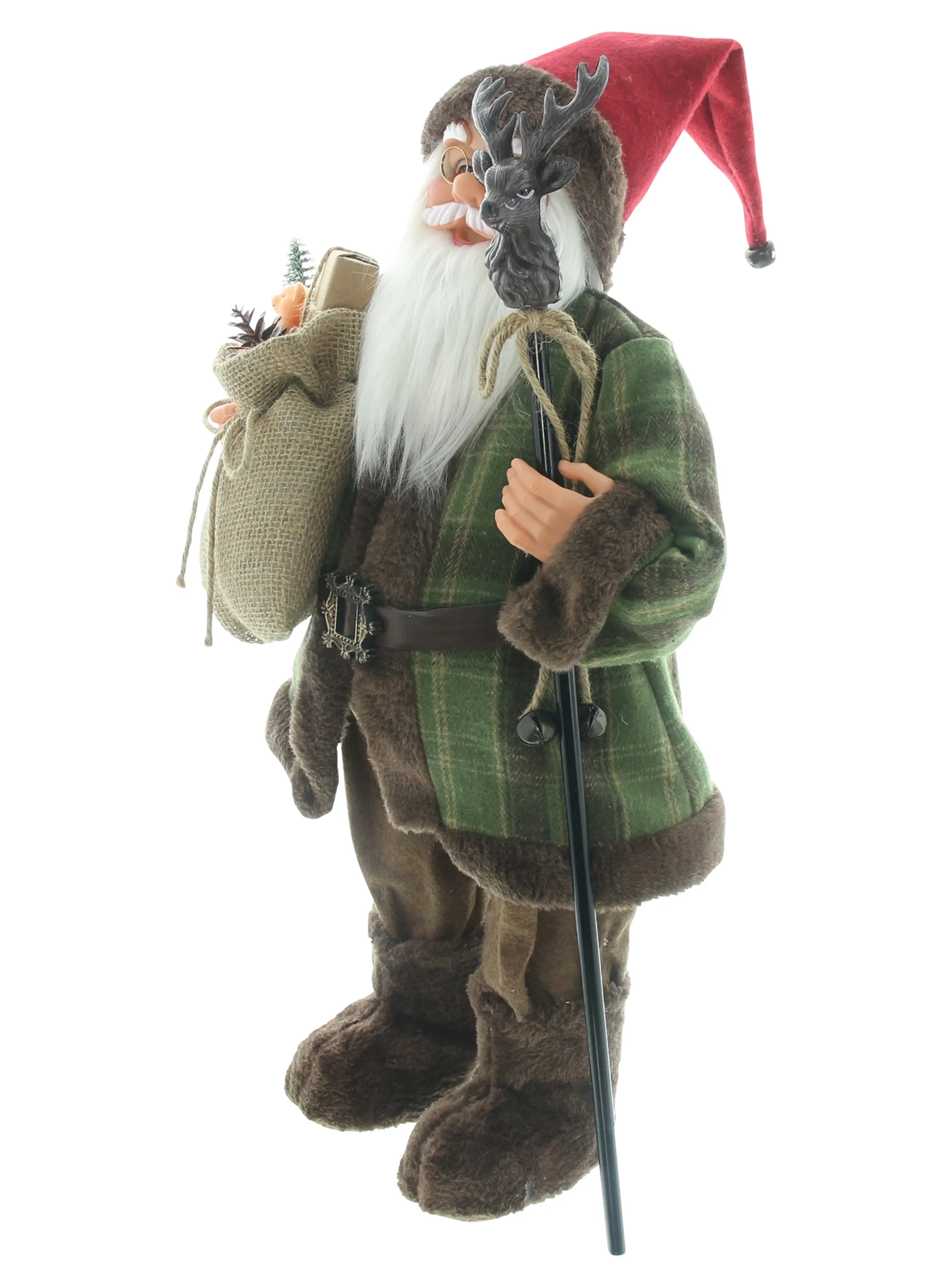 Figur "Santa mit Stab"  im Frank Flechtwaren Online Shop für Weihnachtsmänner kaufen