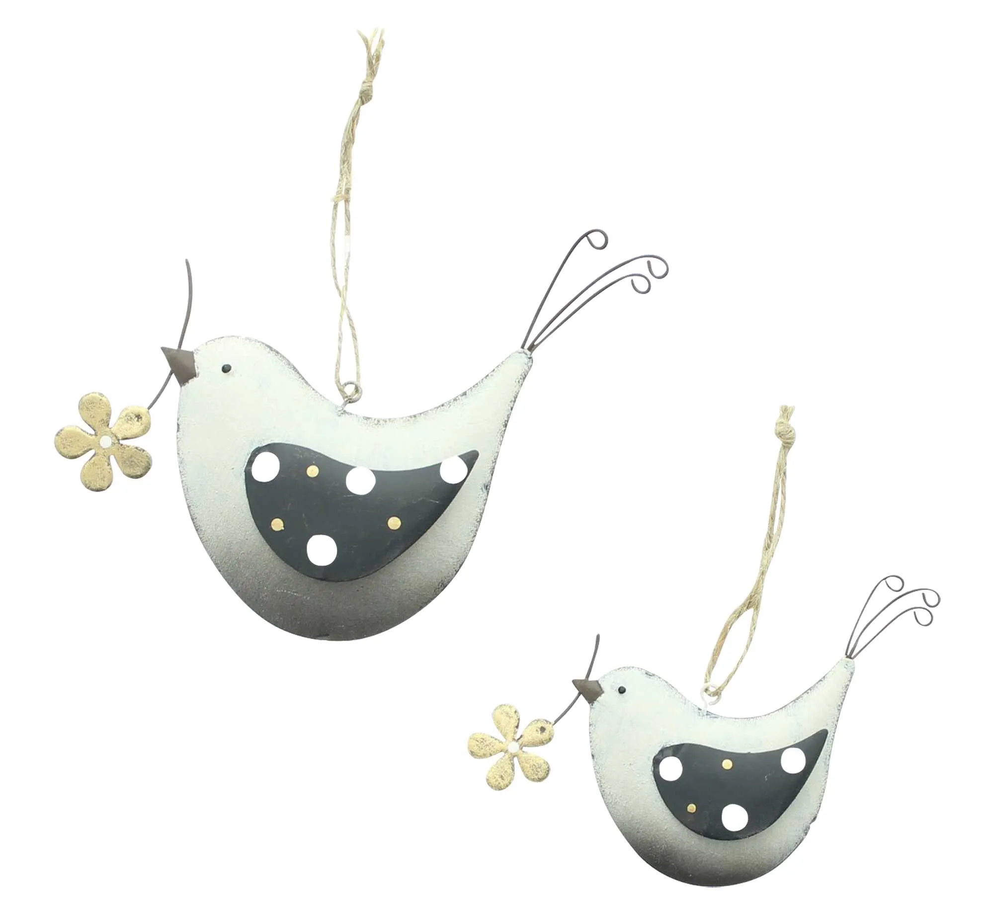 Hänger "Vogel mit Blume", 2er Set  im Frank Flechtwaren Online Shop für Dekohänger kaufen