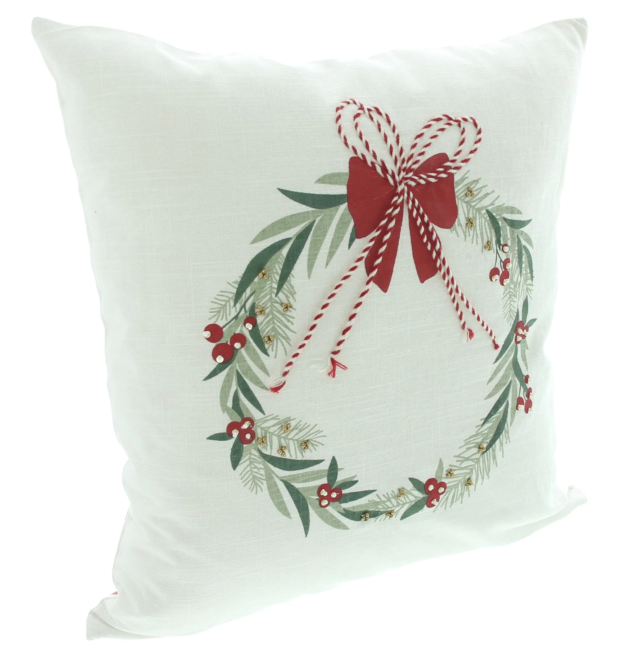 Kissenhülle "Schleifchenkranz"  im Frank Flechtwaren Online Shop für Weihnachtliche Kissen &amp; Kissenhüllen kaufen