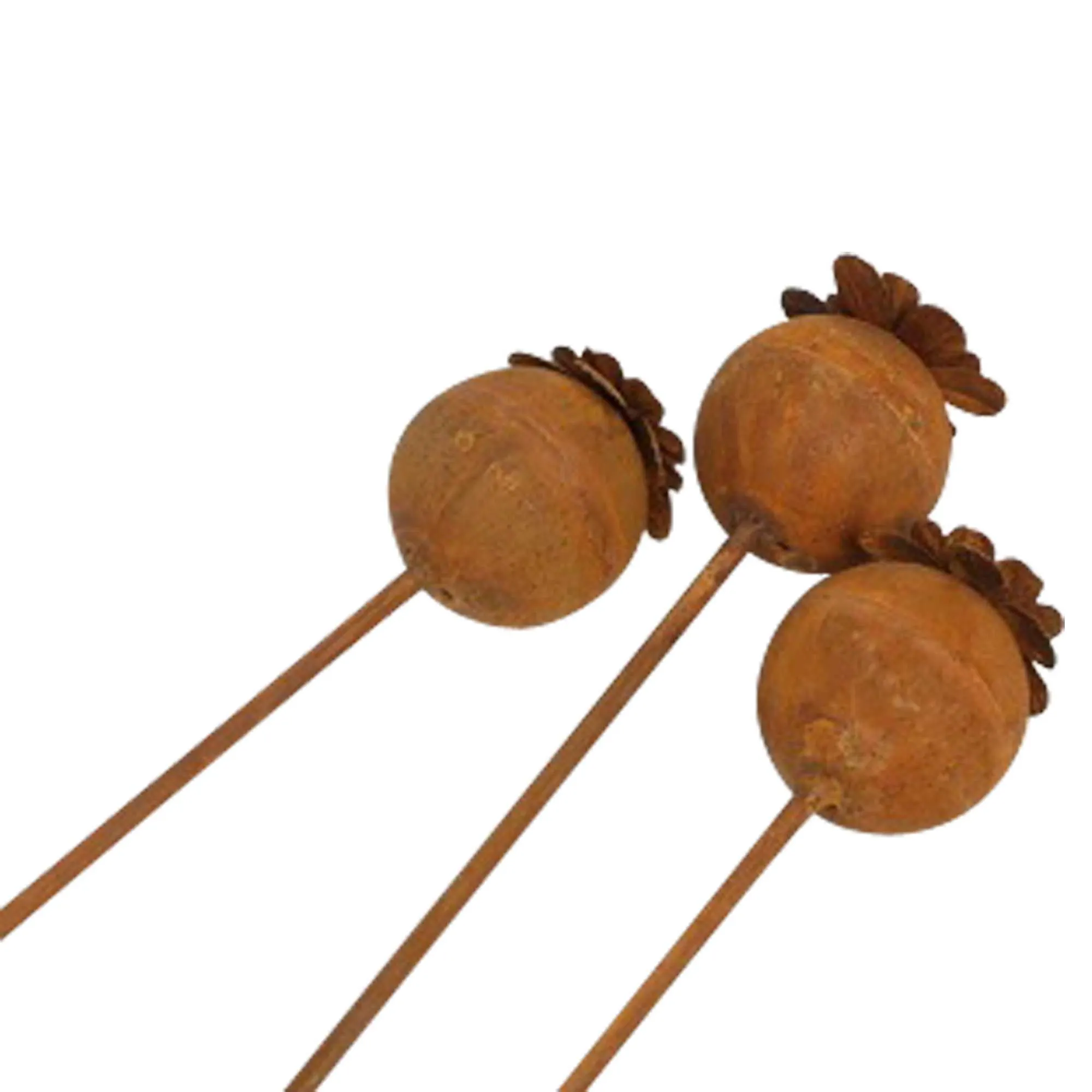 Gartenstecker "Mohn", 3er Set  im Frank Flechtwaren Online Shop für Rostdeko für Ihren Garten kaufen