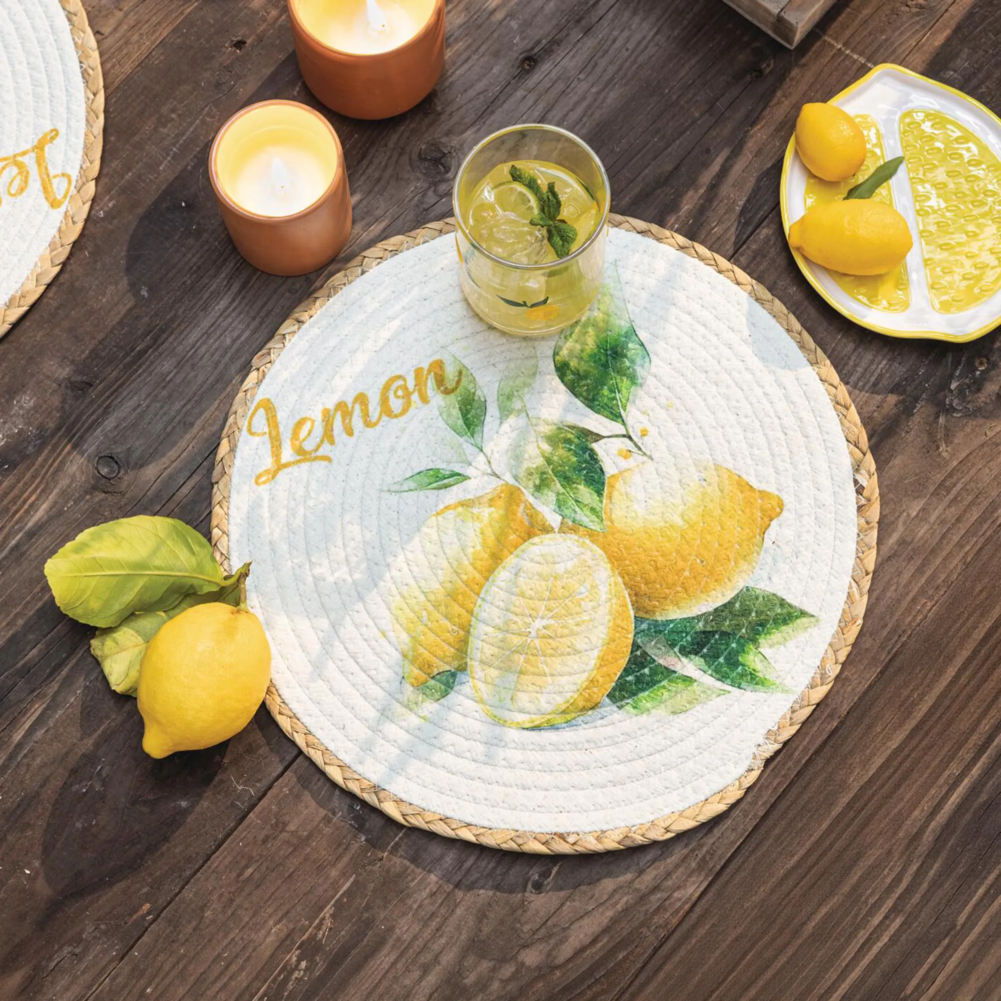 Platzmatte "Lemon", 2er Set  im Frank Flechtwaren Online Shop kaufen