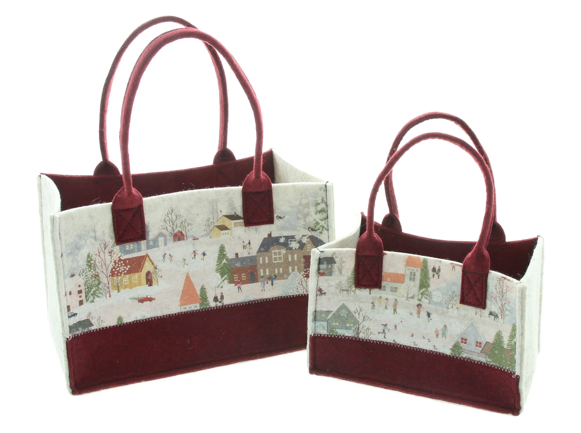 Tasche "Winter Wonderland", 2er Set  im Frank Flechtwaren Online Shop für Nostalgische Weihnachten kaufen