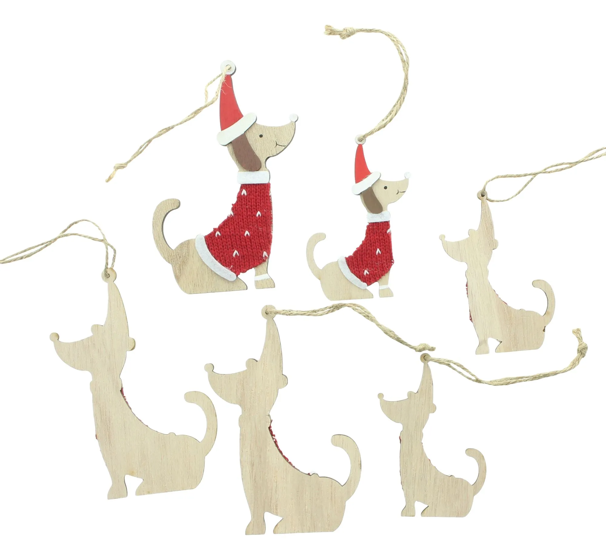 Deko-Hänger "Weihnachtsdackel", 6er Set  im Frank Flechtwaren Online Shop für Dekohänger  kaufen