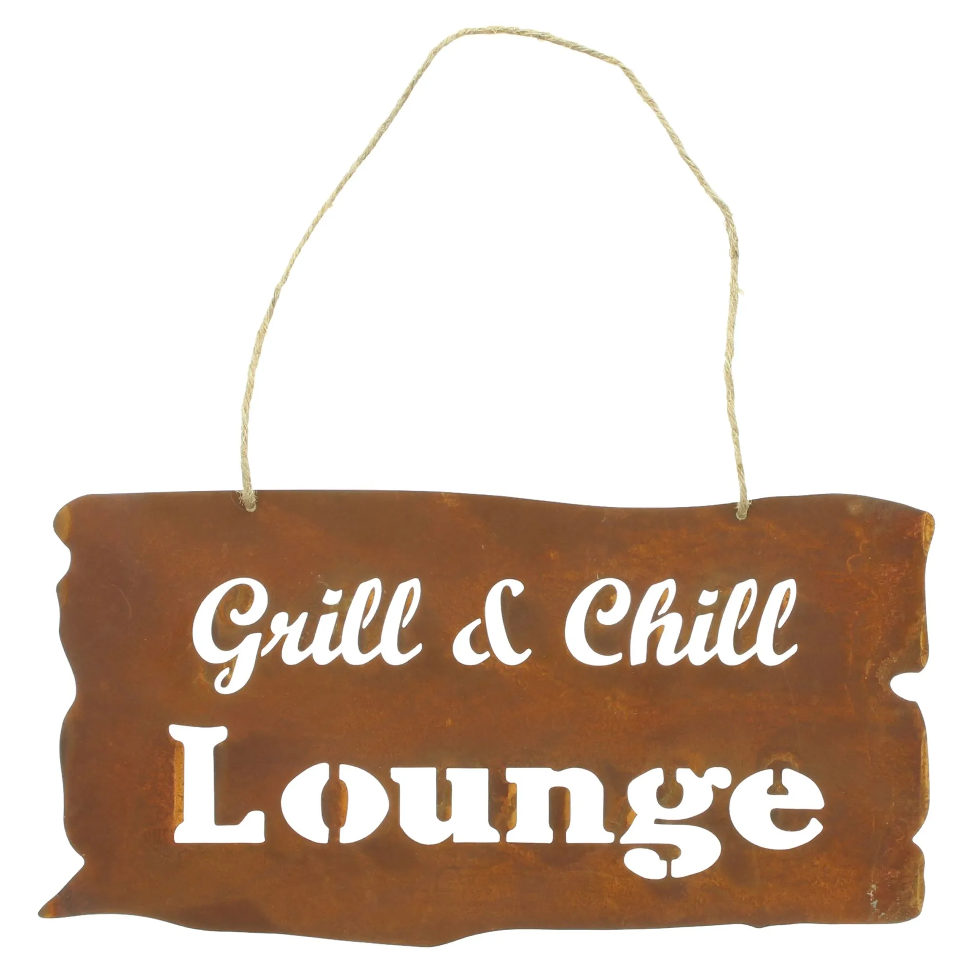 Schild "Grill &amp; Chill Lounge"  im Frank Flechtwaren Online Shop für Grill &amp; Chill kaufen