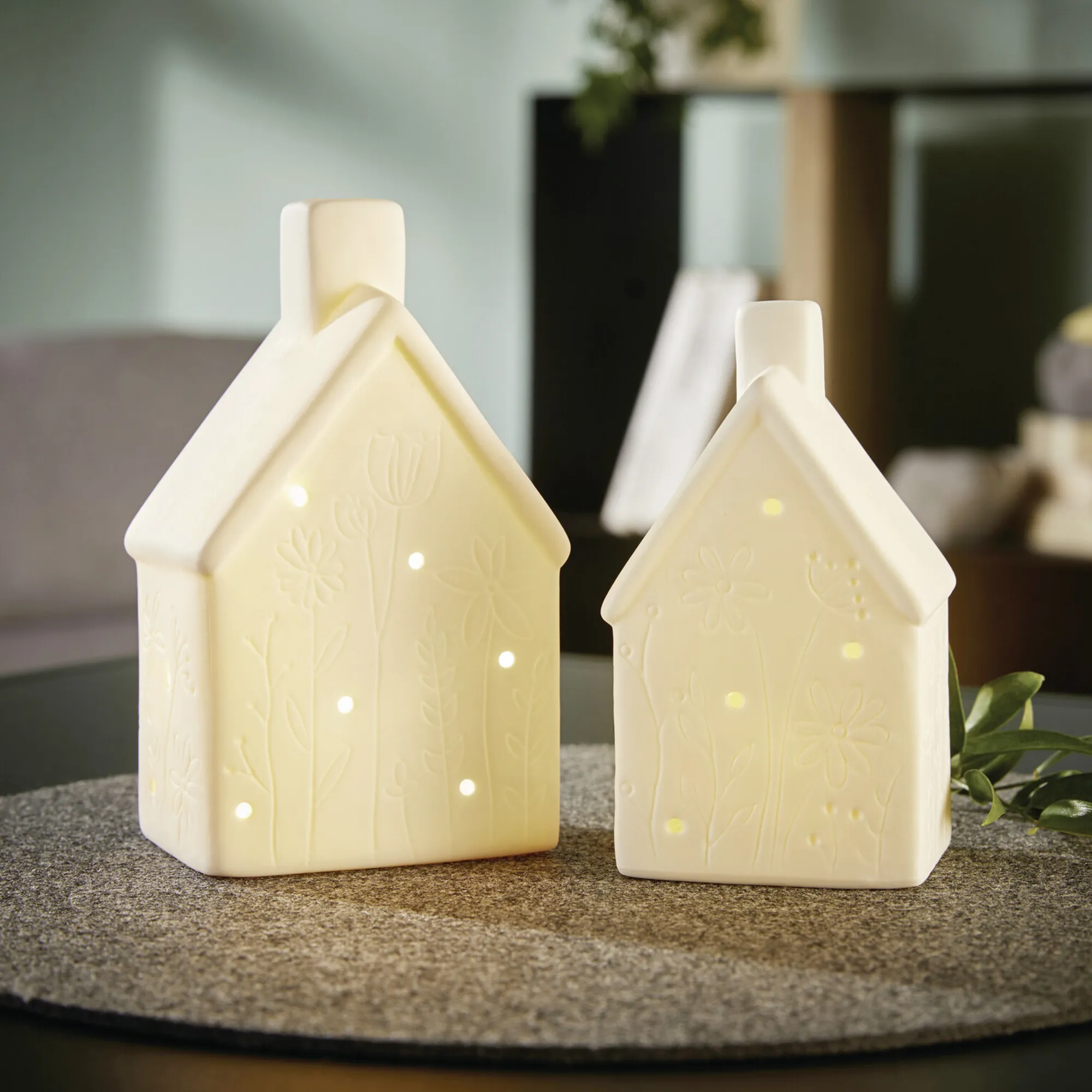 LED-Haus "Blumenwiese", 2er Set  im Frank Flechtwaren Online Shop kaufen