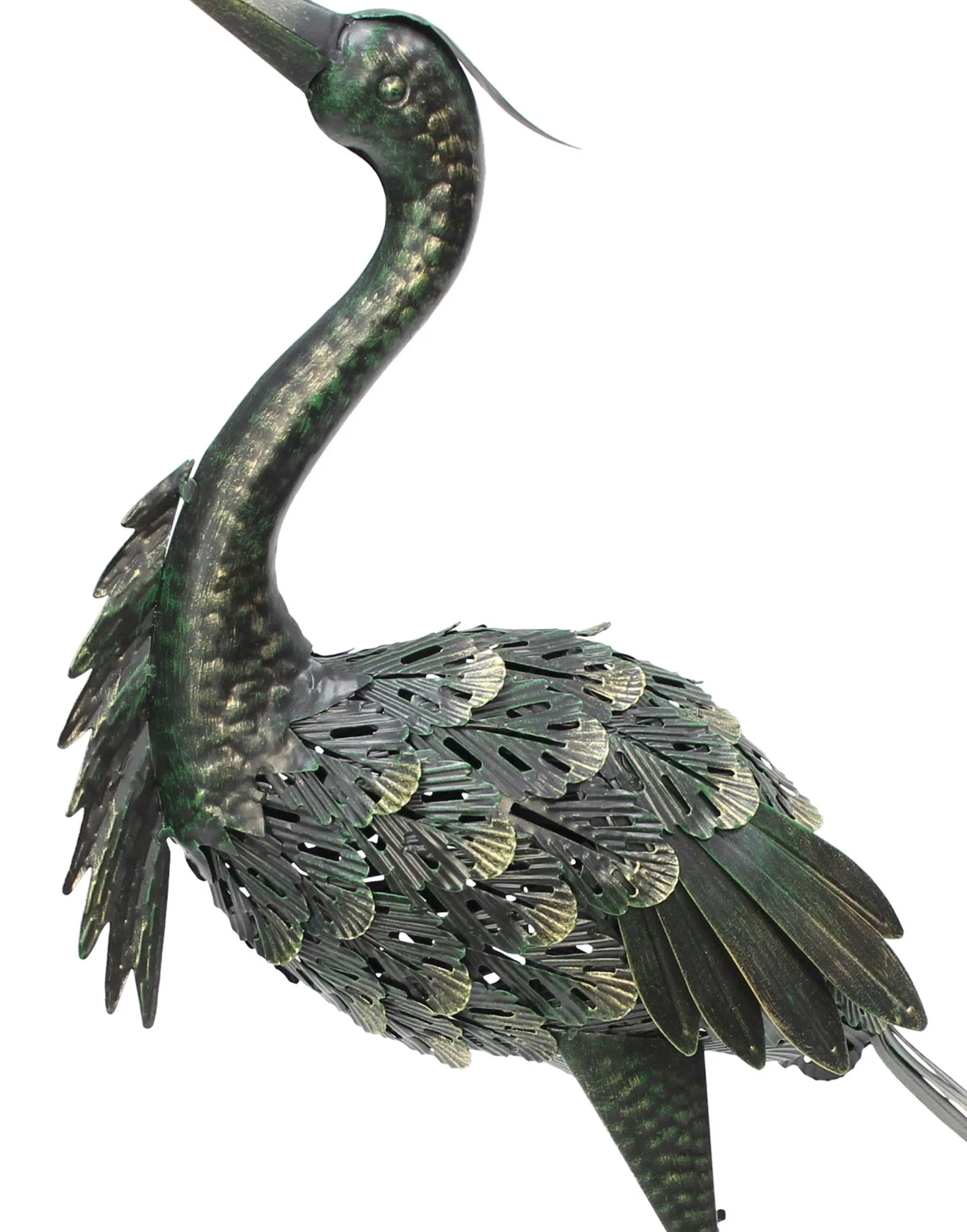 Metallvogel "Reiher"  im Frank Flechtwaren Online Shop für Gartenfiguren kaufen