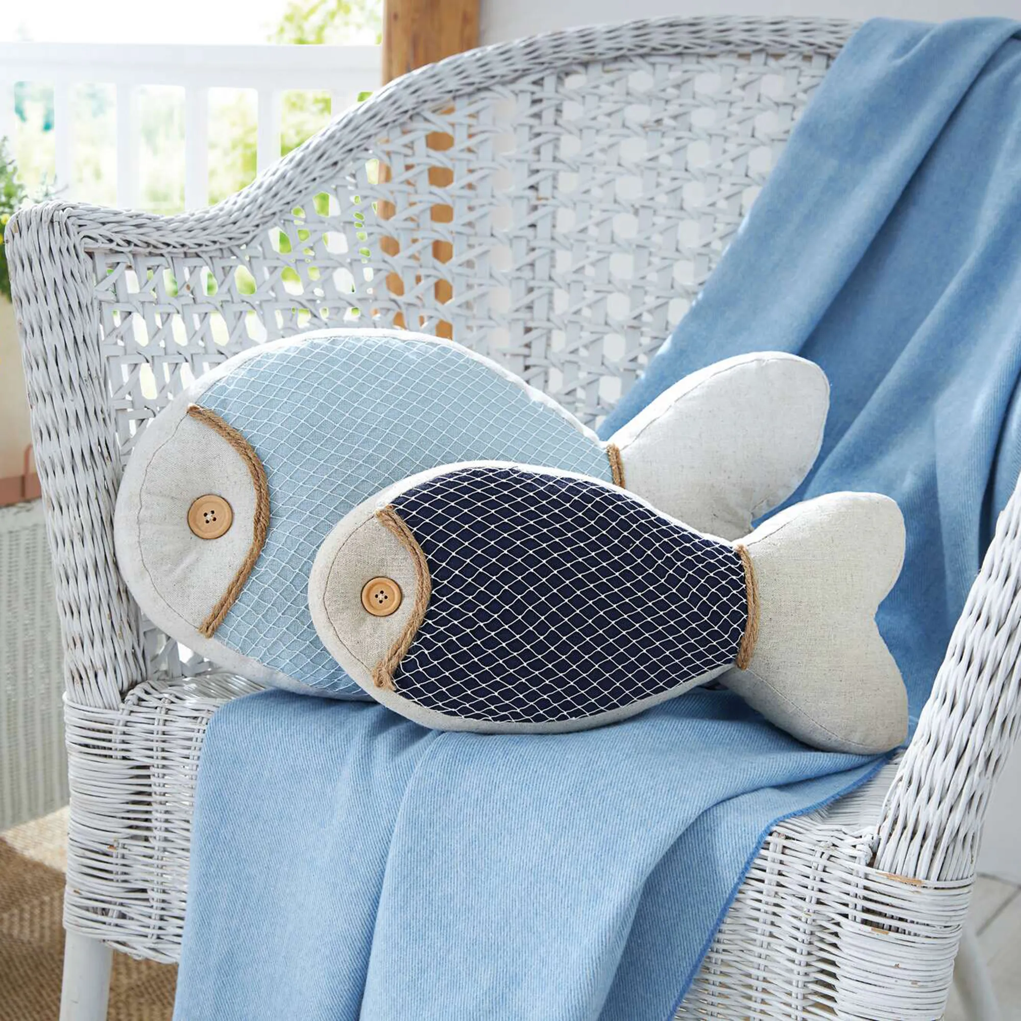 Dekokissen "Fisch", 2er Set  im Frank Flechtwaren Online Shop kaufen
