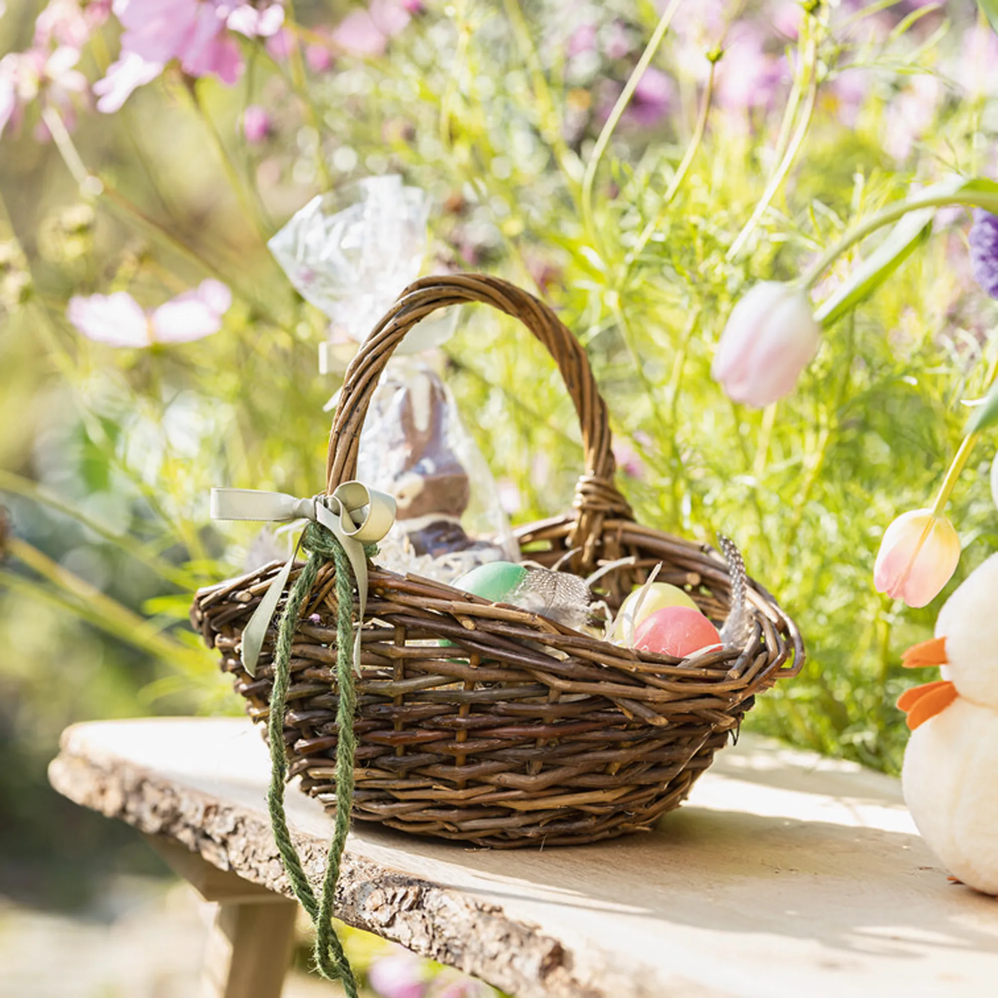 Bügelkorb "Natur", klein  im Frank Flechtwaren Online Shop für Bunter Ostergarten kaufen