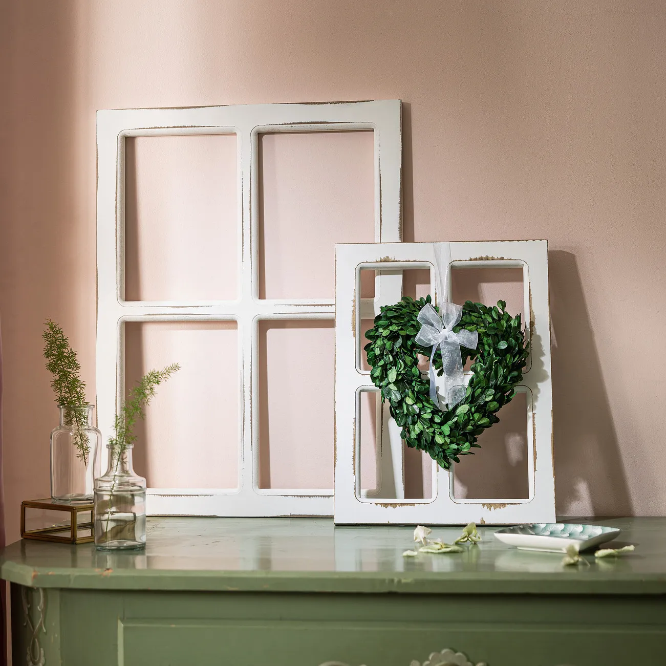 Dekofenster "Shabby", 2er Set  im Frank Flechtwaren Online Shop für Landhaus-Flair kaufen