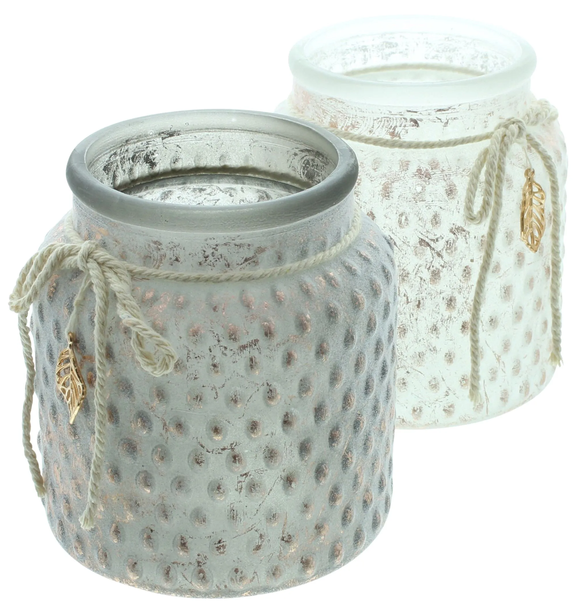 Windlicht "Kupferblatt", 2er Set  im Frank Flechtwaren Online Shop für Windlichter kaufen