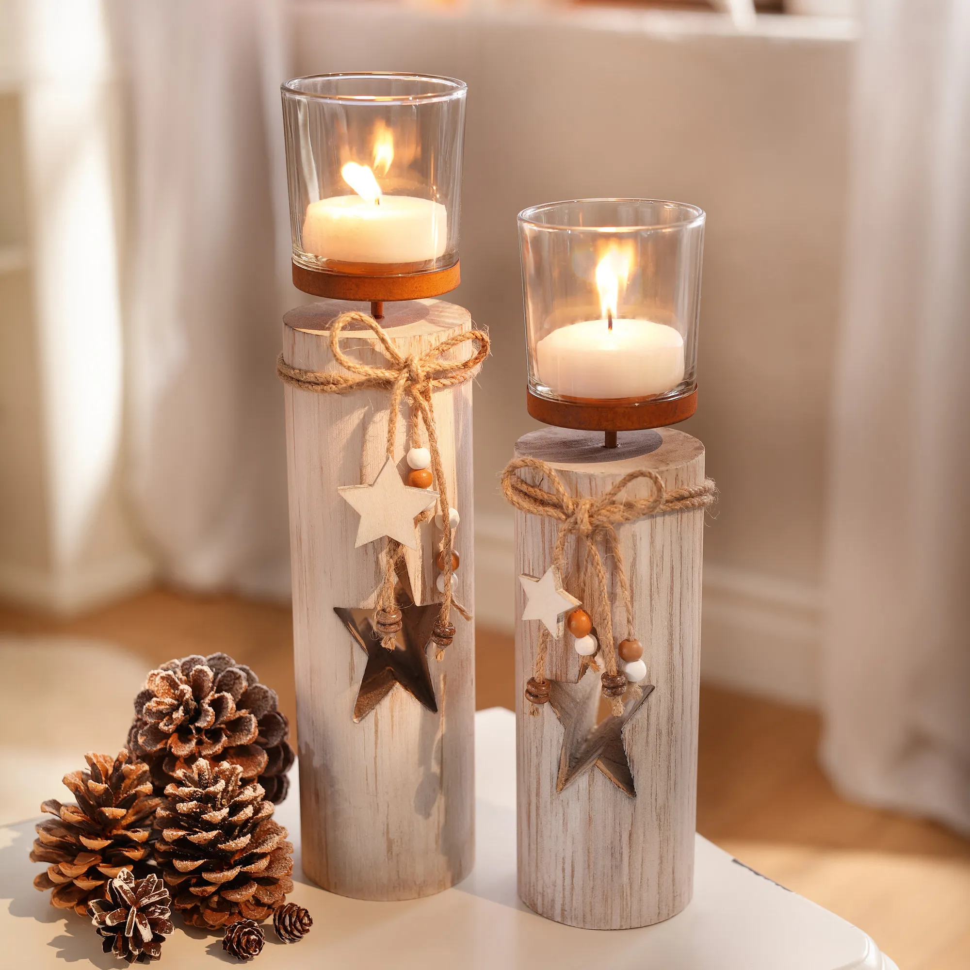Windlicht "Sternchen", 2er Set  im Frank Flechtwaren Online Shop kaufen