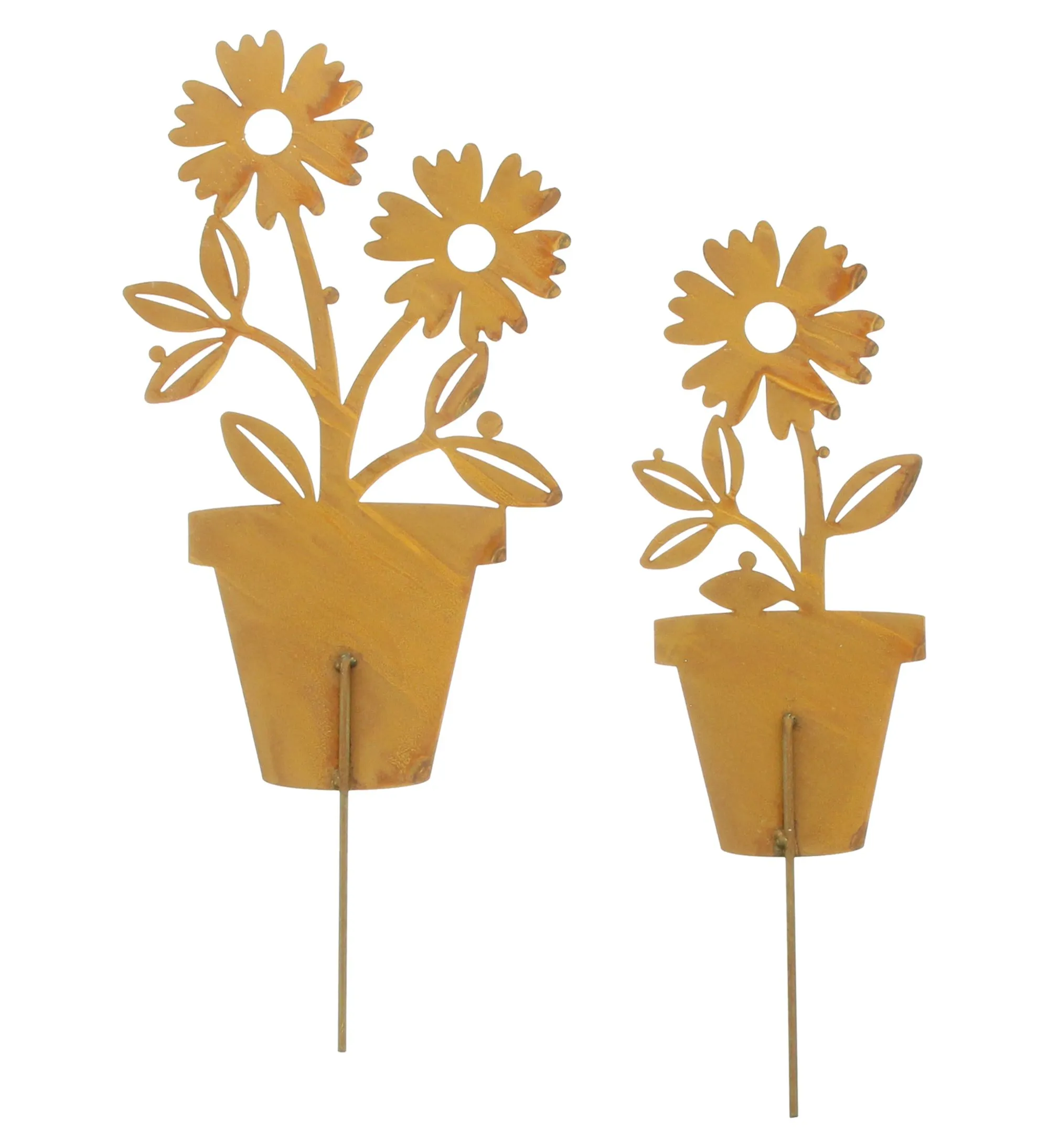 Gartenstecker "Blume im Topf", 2er Set  im Frank Flechtwaren Online Shop für Bunter Ostergarten kaufen