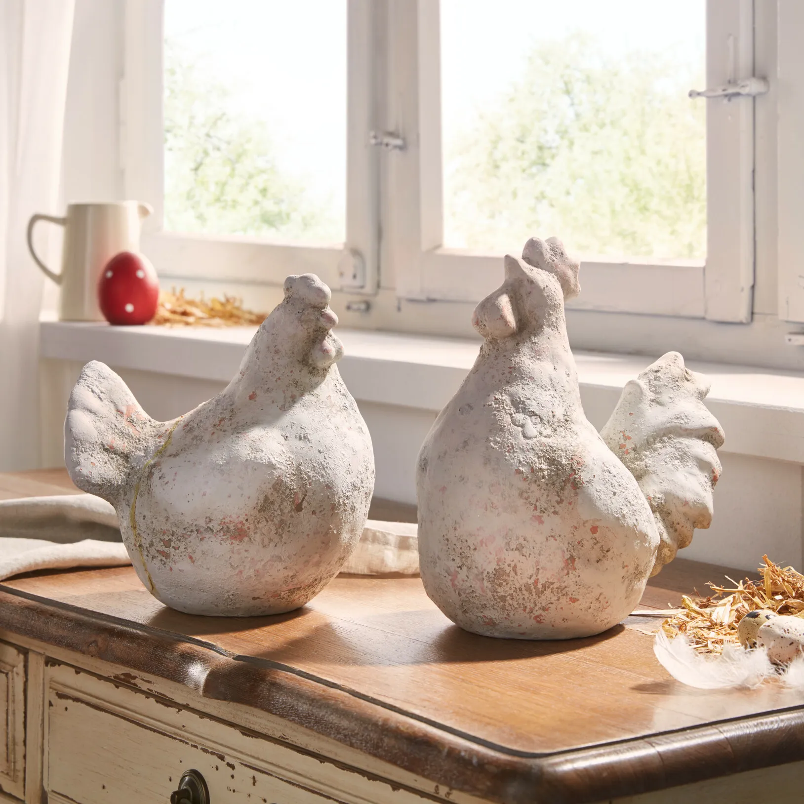 Figur "Huhn &amp; Hahn", 2er Set  im Frank Flechtwaren Online Shop kaufen