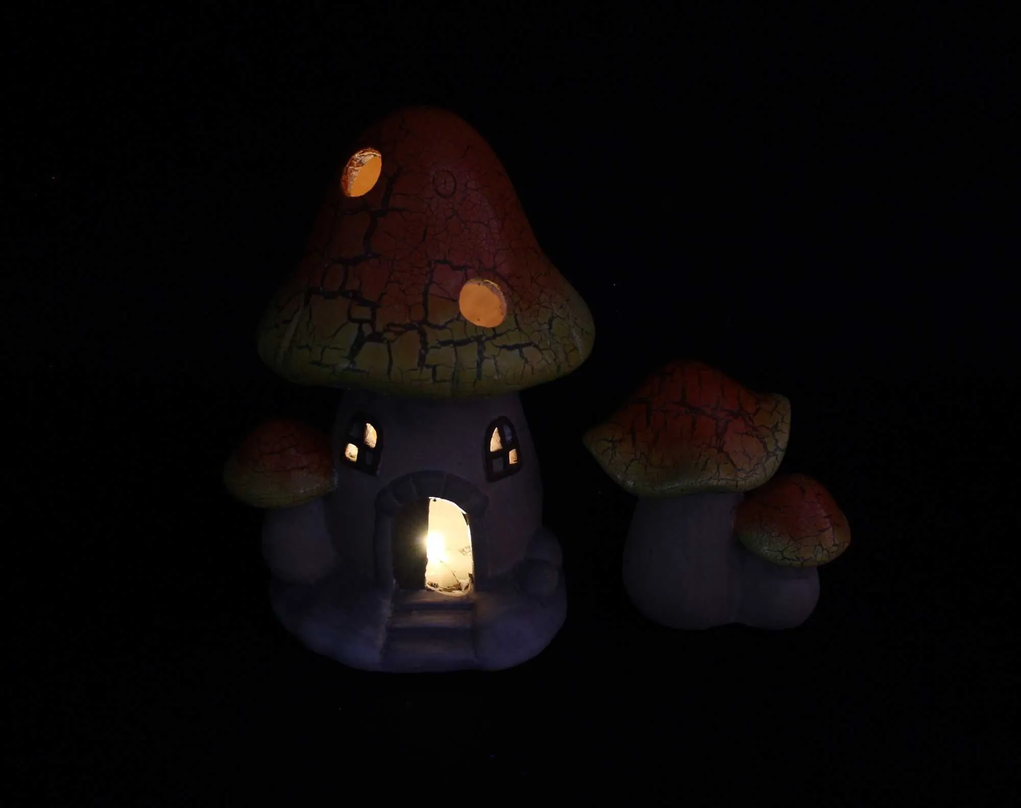 LED-Pilz "Haus", 2er Set  im Frank Flechtwaren Online Shop für Waldspaziergang kaufen