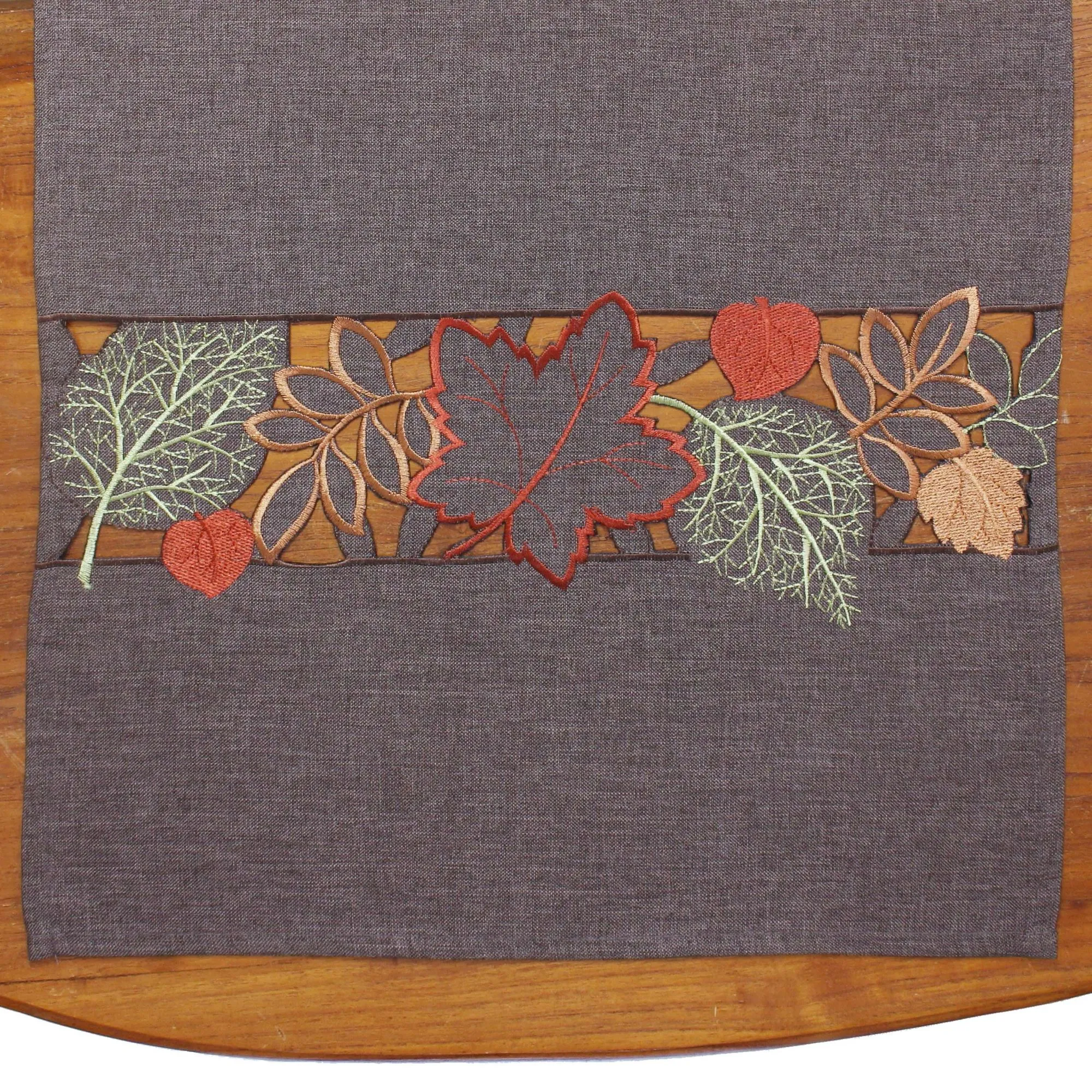 Tischläufer "Herbstlaub", braun  im Frank Flechtwaren Online Shop für Herbstliche Tischwäsche kaufen