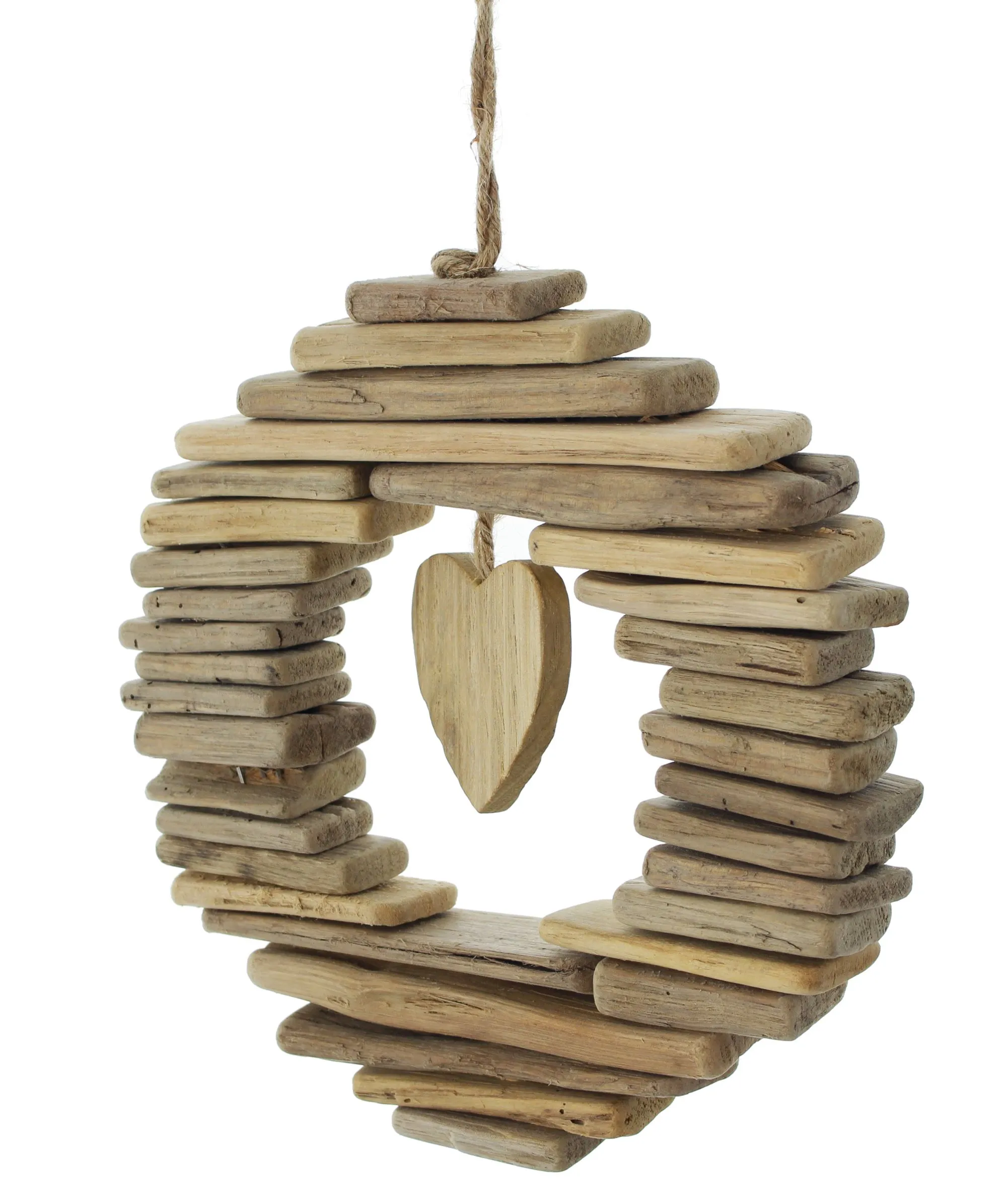 Kranz "Wooden-Heart"  im Frank Flechtwaren Online Shop für Dekohänger kaufen