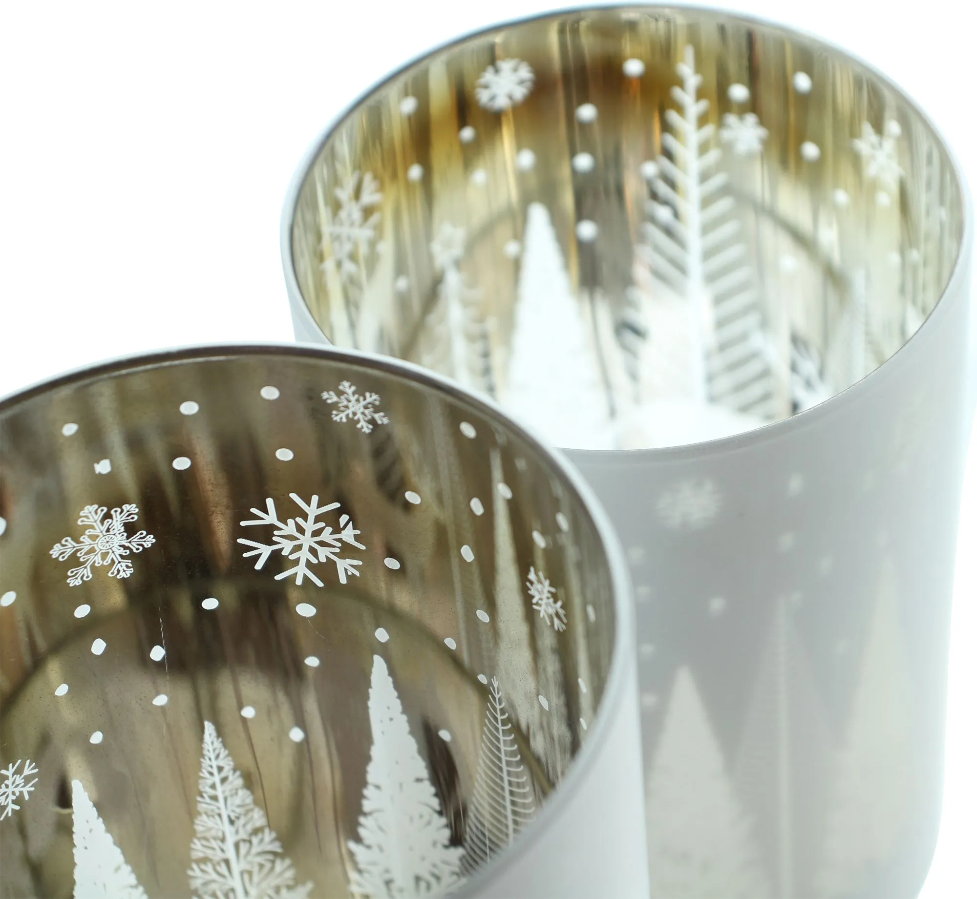 Windlicht "Winterlandschaft", 2er Set  im Frank Flechtwaren Online Shop für Metallic Glam kaufen