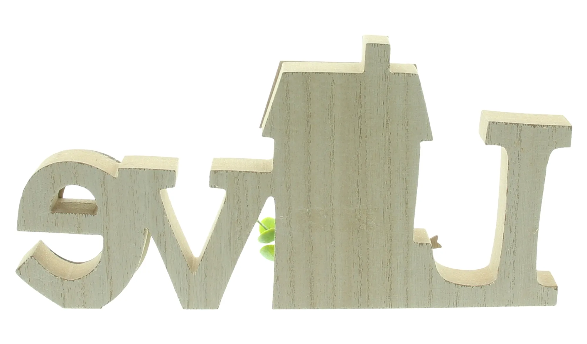 Schriftzug "Love mit Häuschen"  im Frank Flechtwaren Online Shop für Geschenke-Tipps kaufen
