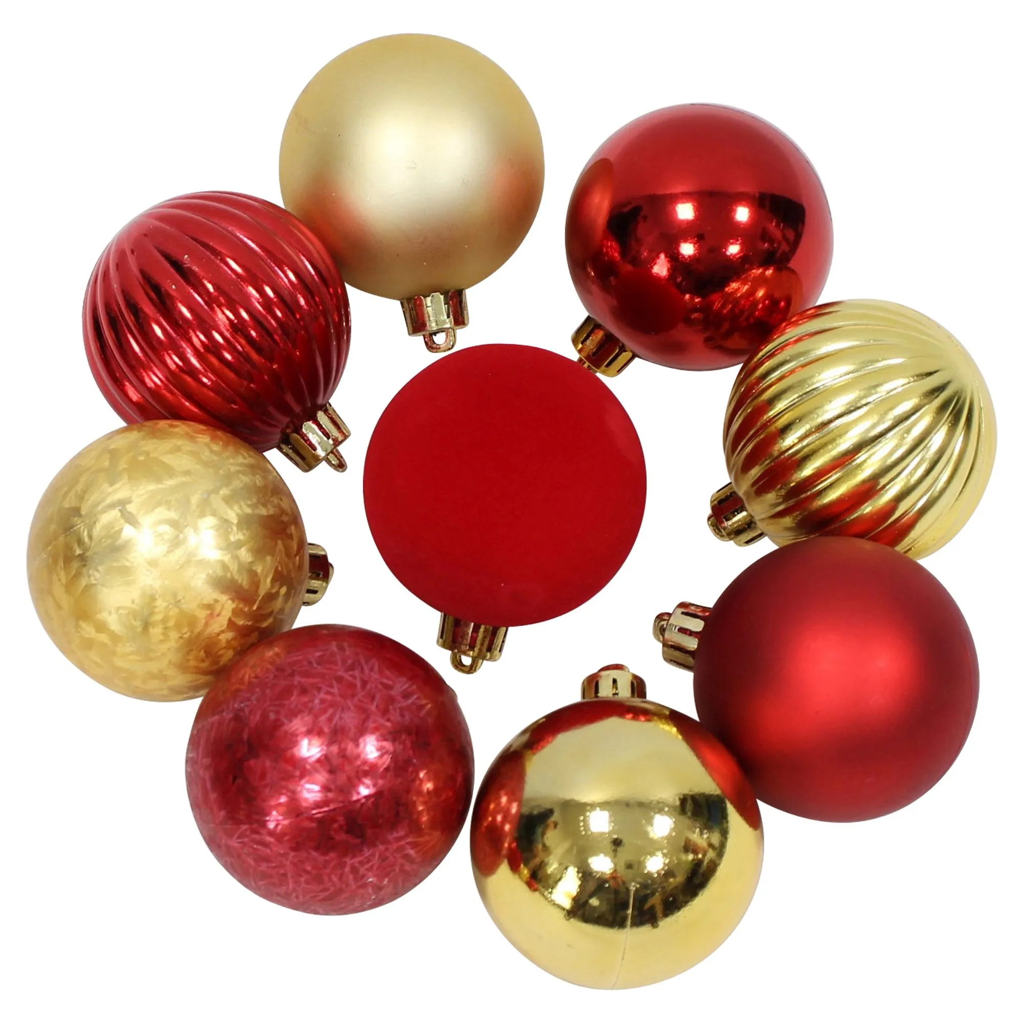 Christbaumkugel "Gold &amp; Red", 30er Set  im Frank Flechtwaren Online Shop für Nostalgische Weihnachten kaufen