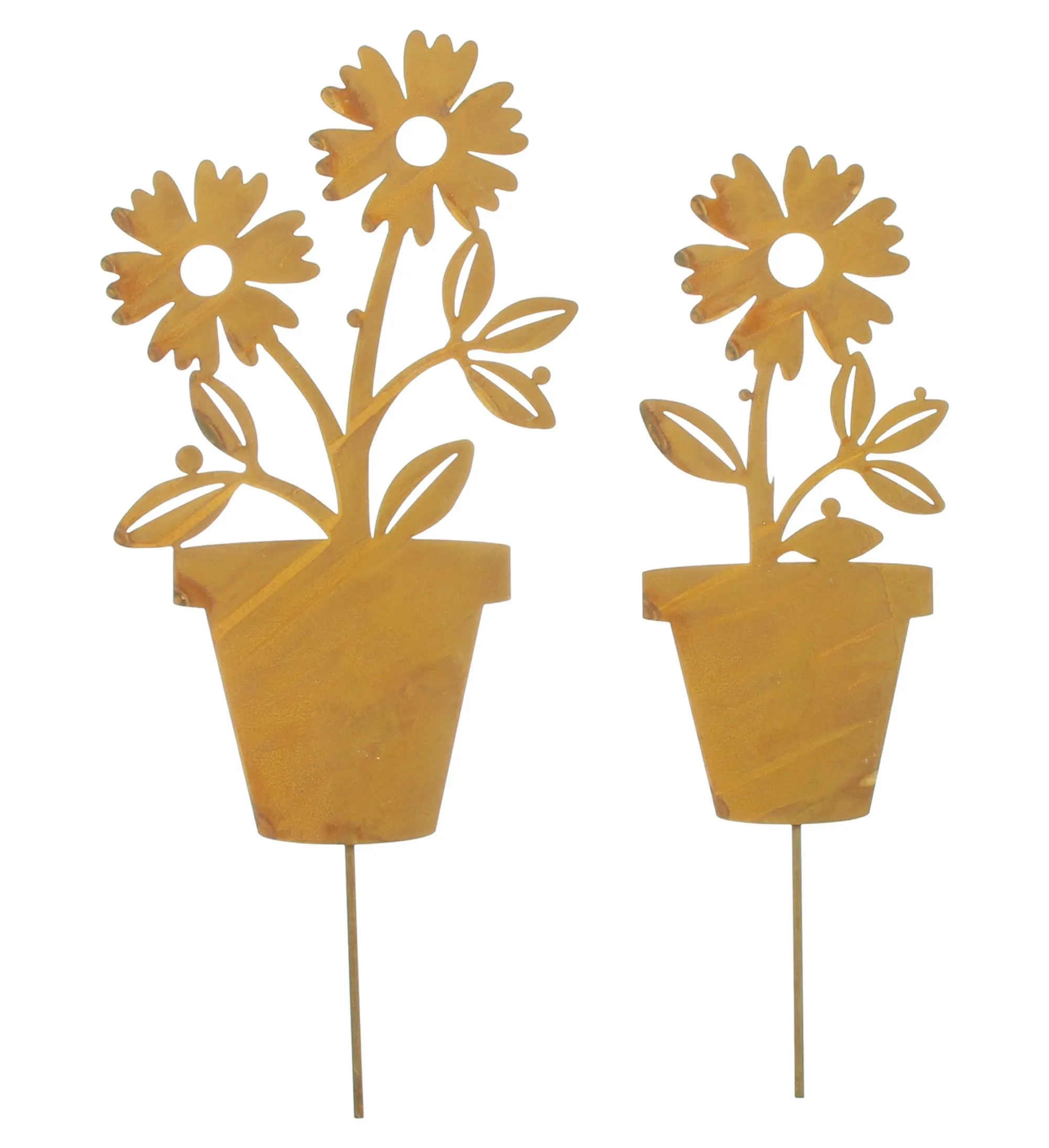 Gartenstecker "Blume im Topf", 2er Set  im Frank Flechtwaren Online Shop für Bunter Ostergarten kaufen